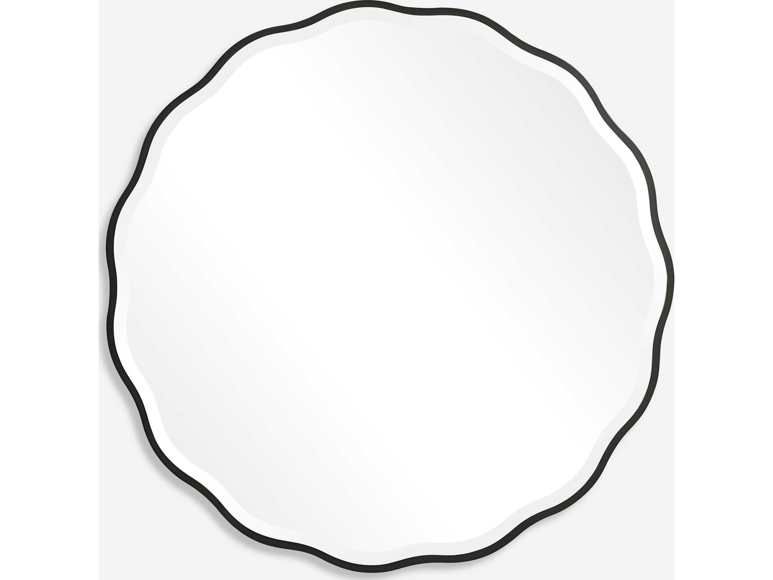 Uttermost Aneta Satin Black Round Wall Mirror