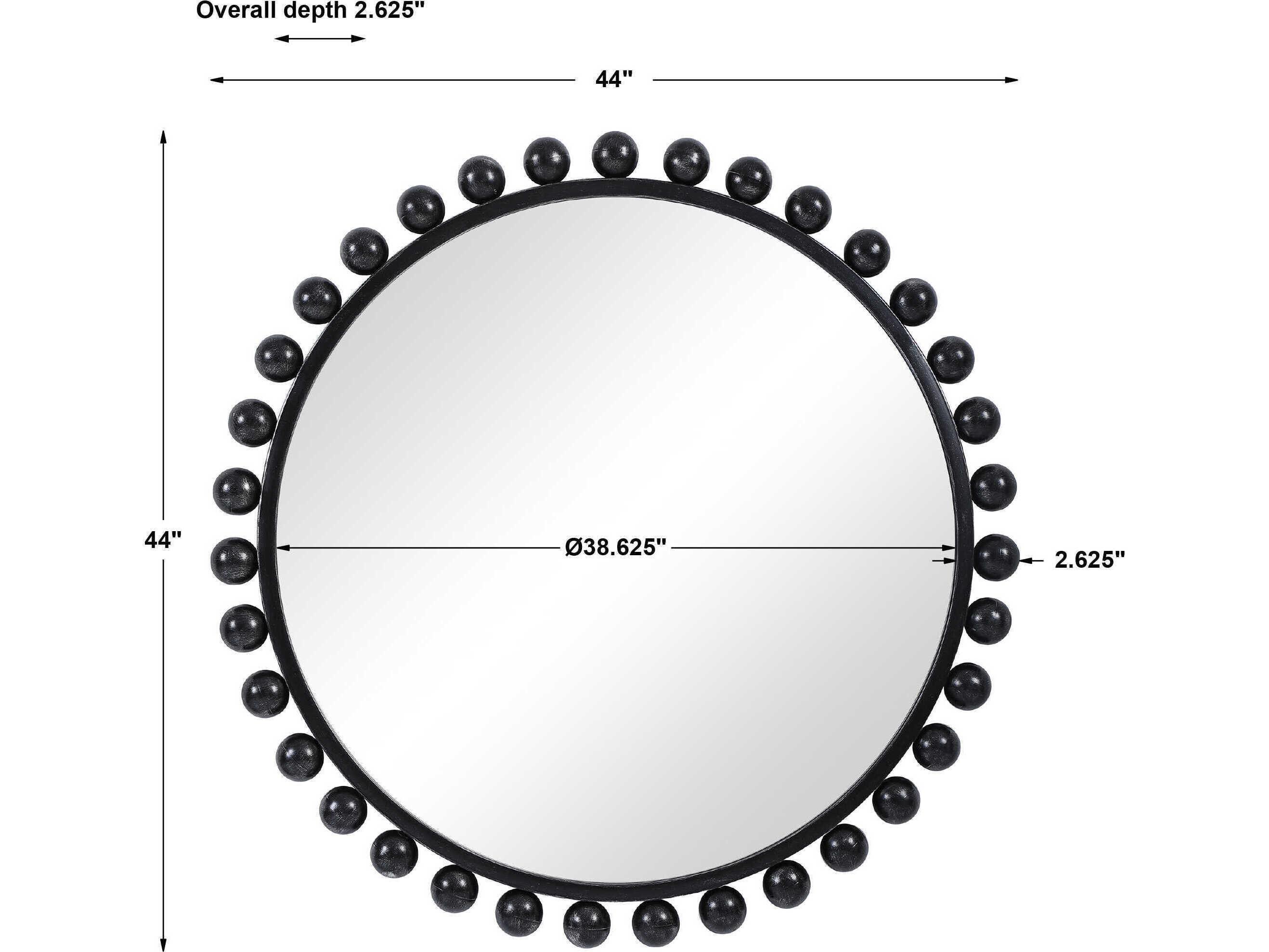 Uttermost Cyra Distressed Black Round Wall Mirror