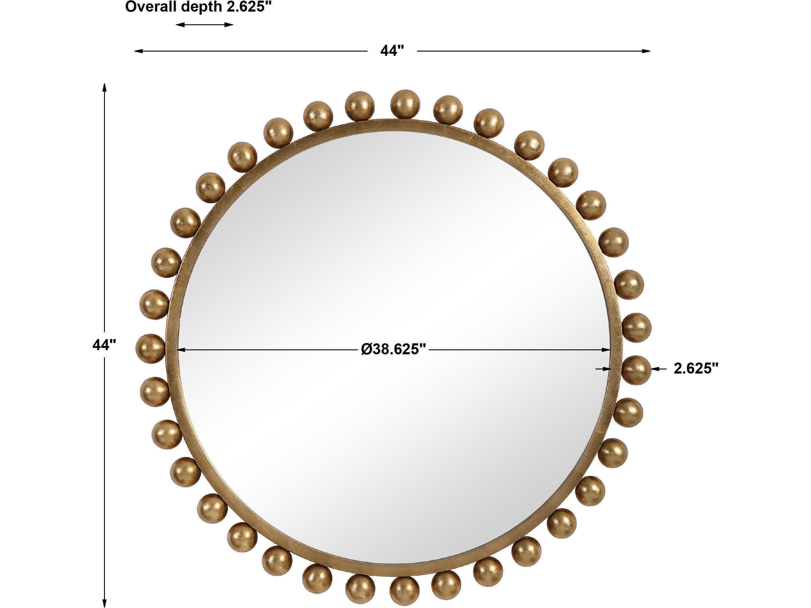 Uttermost Cyra Metallic Gold Leaf Round Wall Mirror