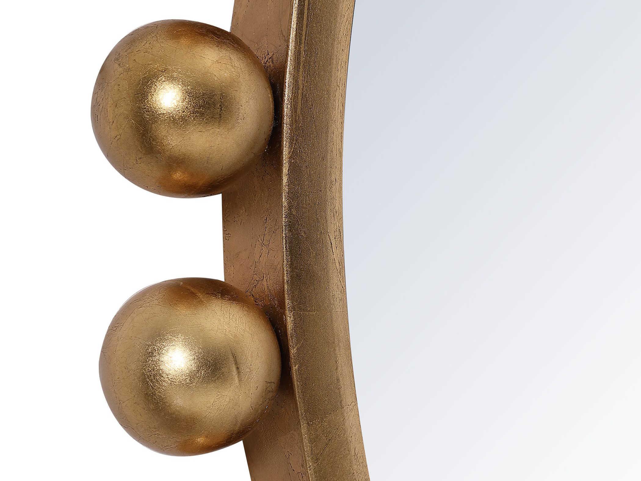 Uttermost Cyra Metallic Gold Leaf Round Wall Mirror