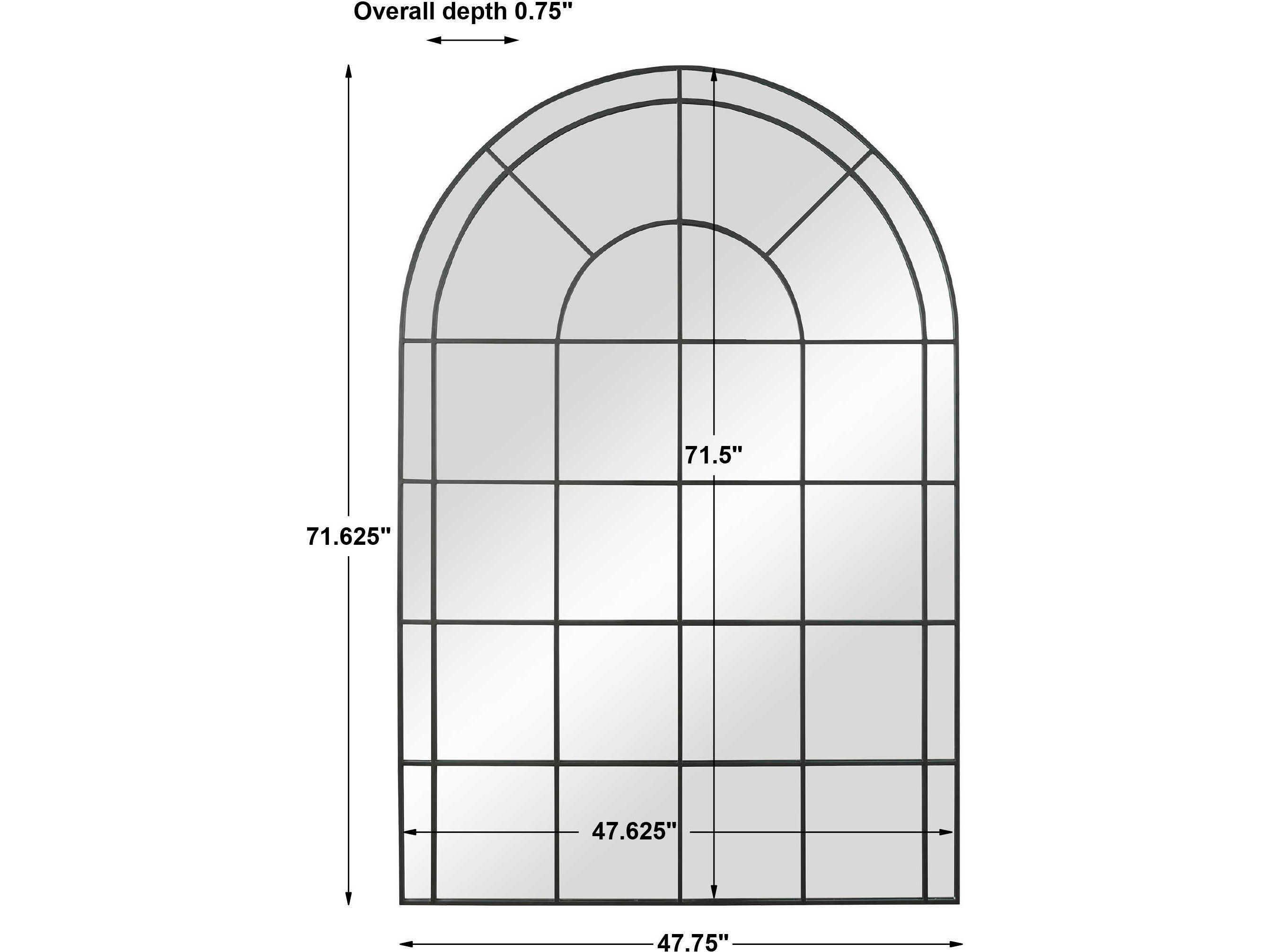 Uttermost Grantola Satin Black Arch Wall Mirror
