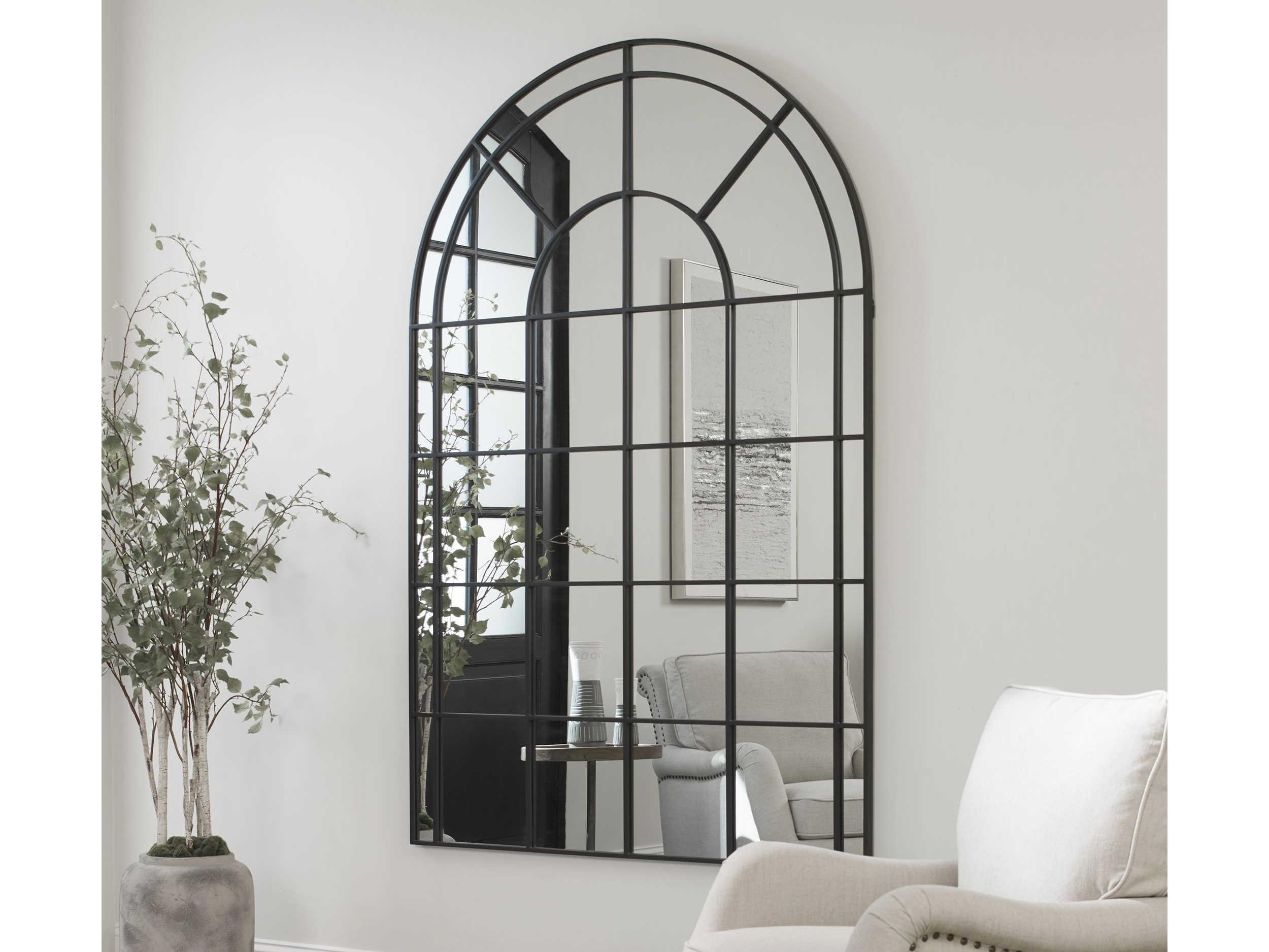 Uttermost Grantola Satin Black Arch Wall Mirror