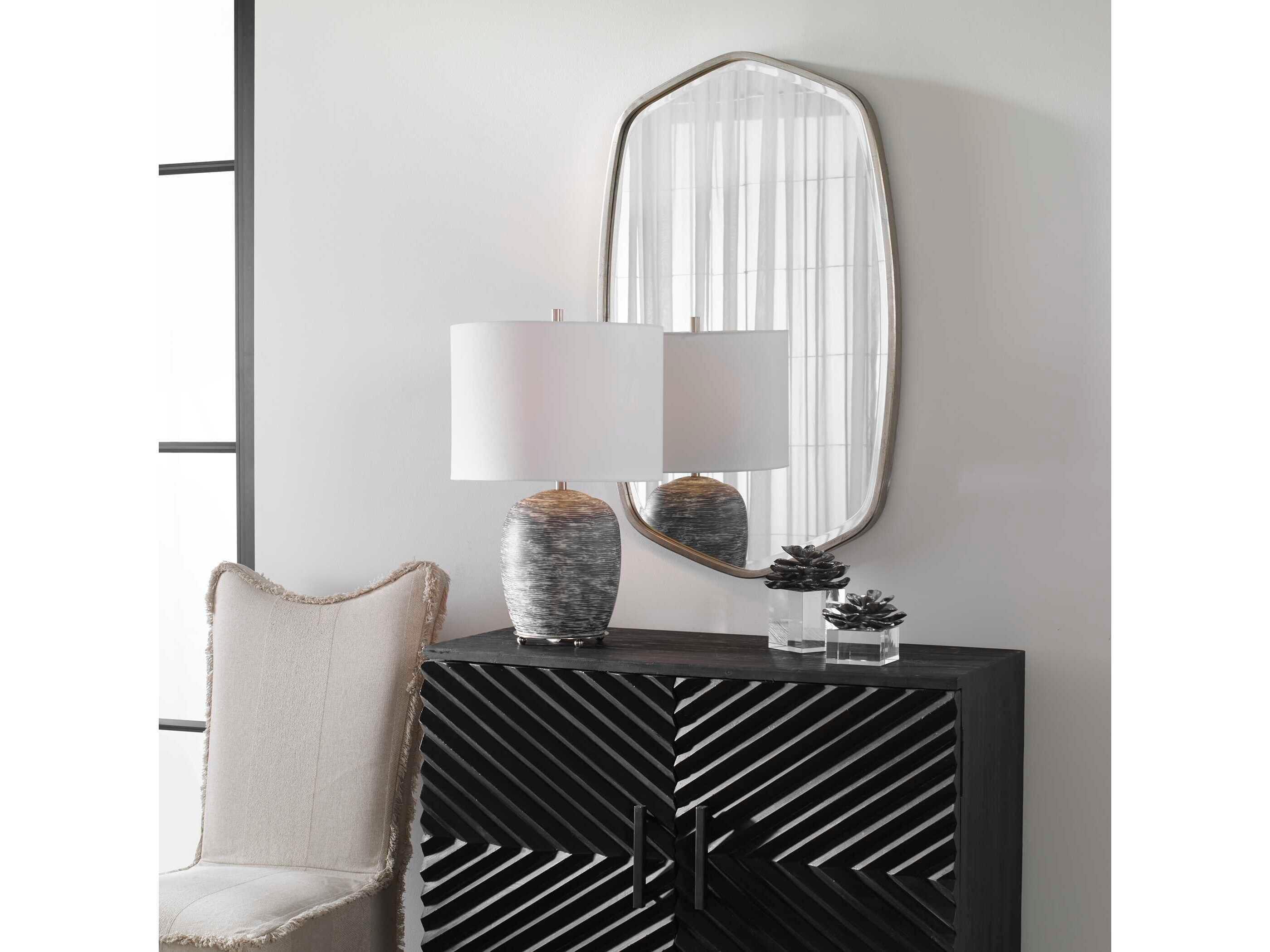 Uttermost Duronia Brushed Silver Wall Mirror