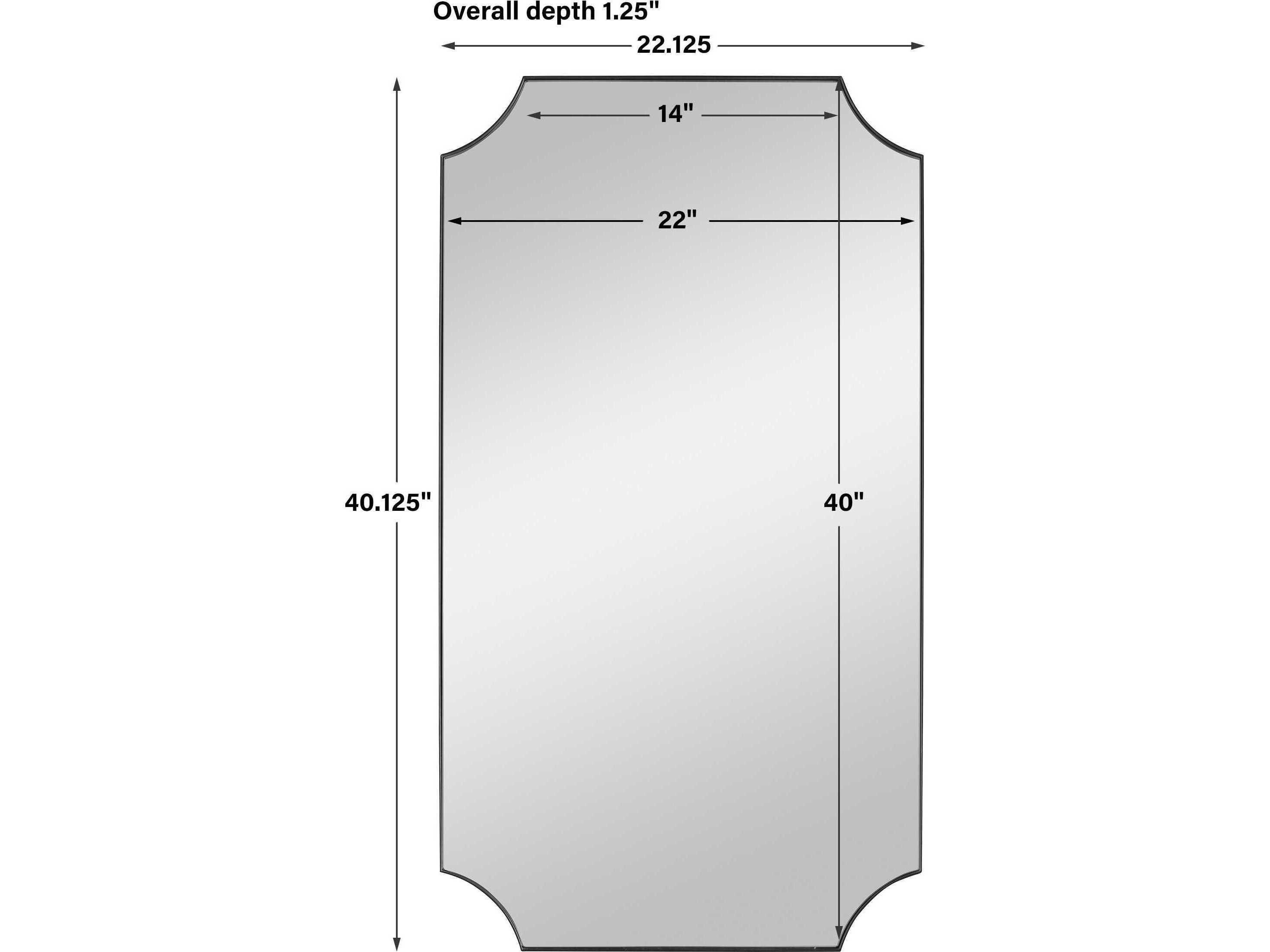 Uttermost Lennox Satin Black Rectangular Wall Mirror