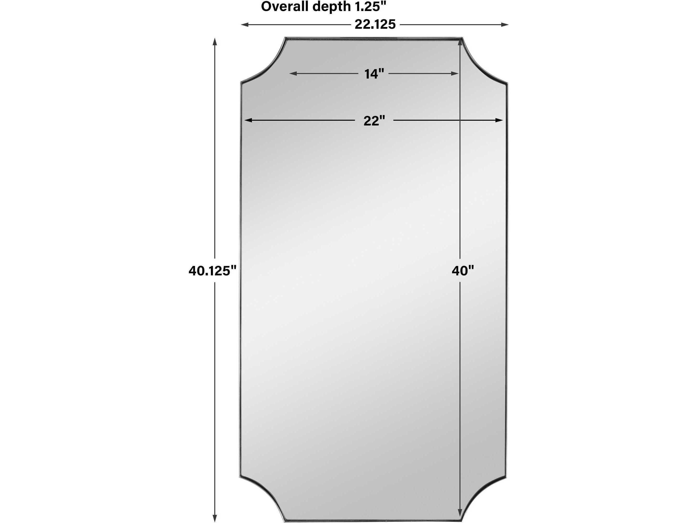 Uttermost Lennox Polished Nickel Rectangular Wall Mirror