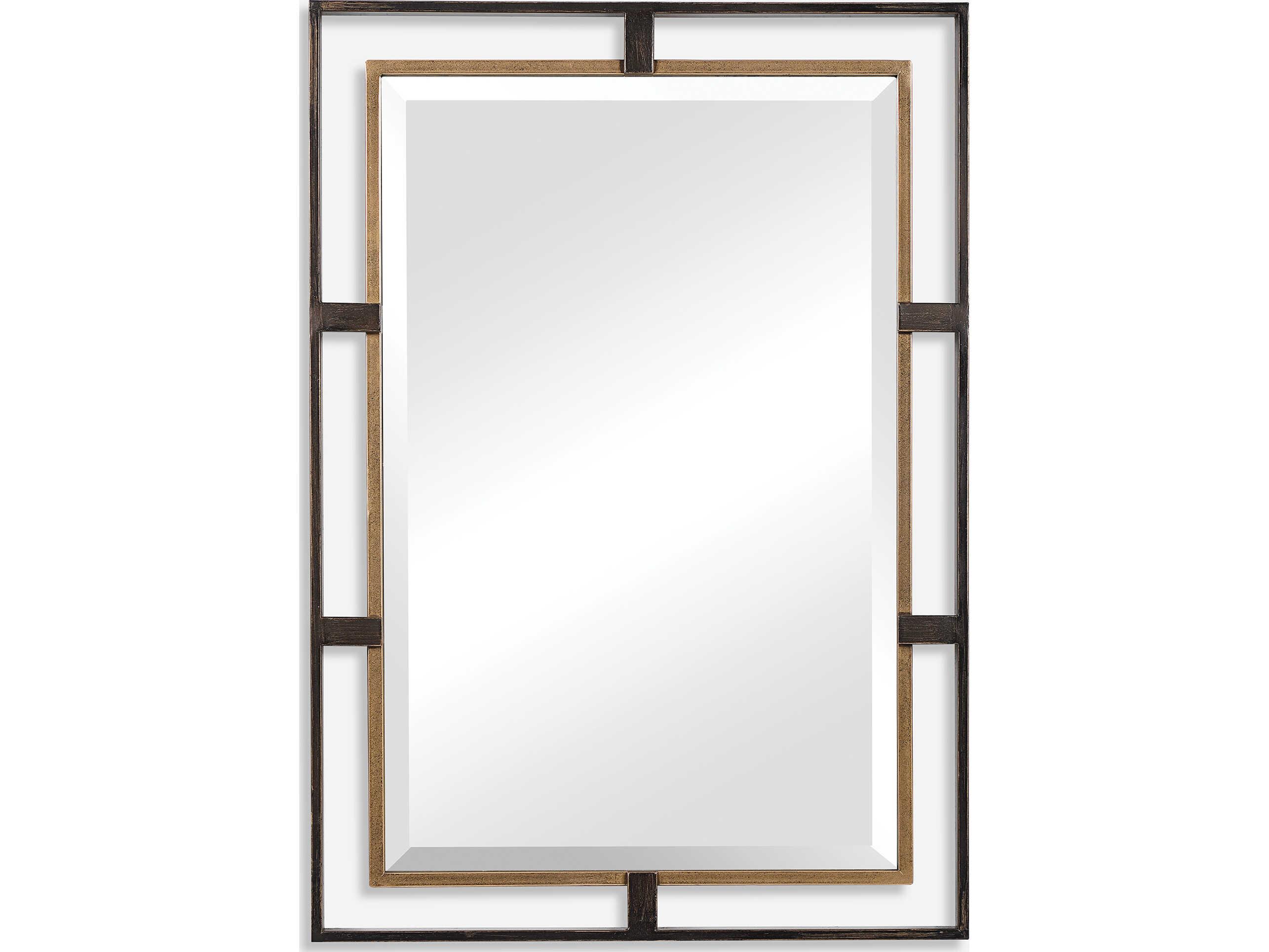 Uttermost Carrizo Distressed Rustic Bronze Rectangular Wall Mirror