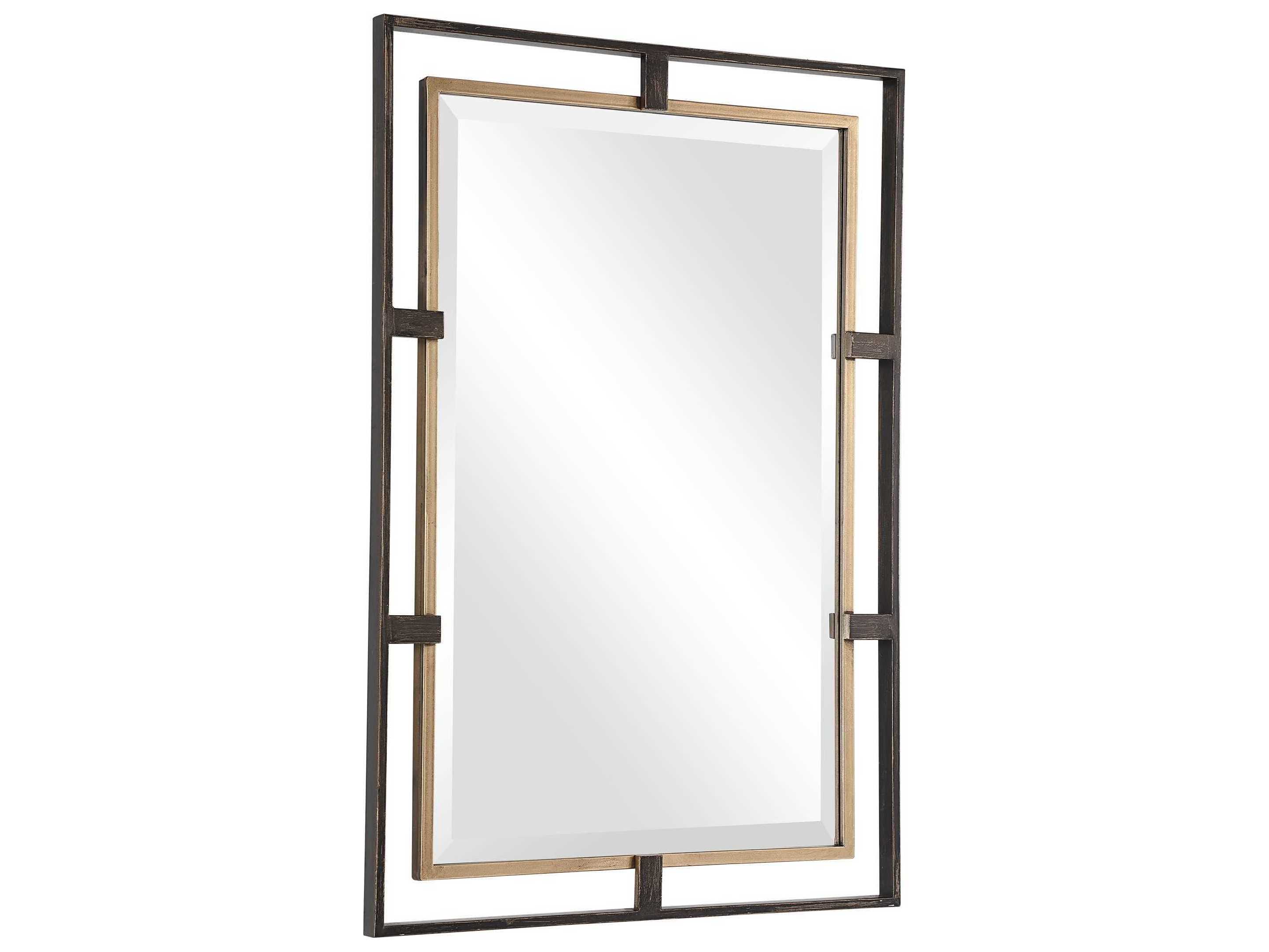 Uttermost Carrizo Distressed Rustic Bronze Rectangular Wall Mirror