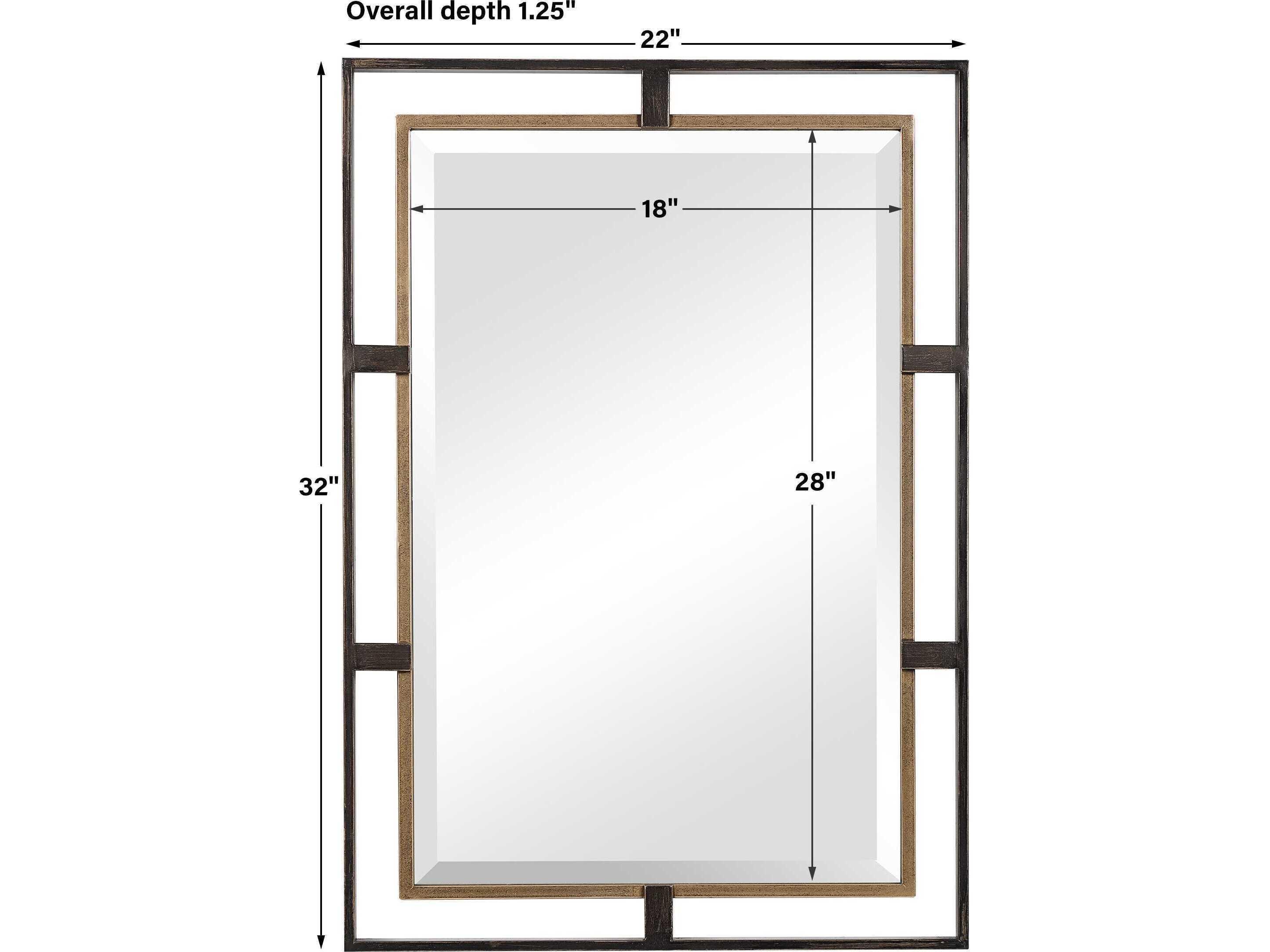 Uttermost Carrizo Distressed Rustic Bronze Rectangular Wall Mirror