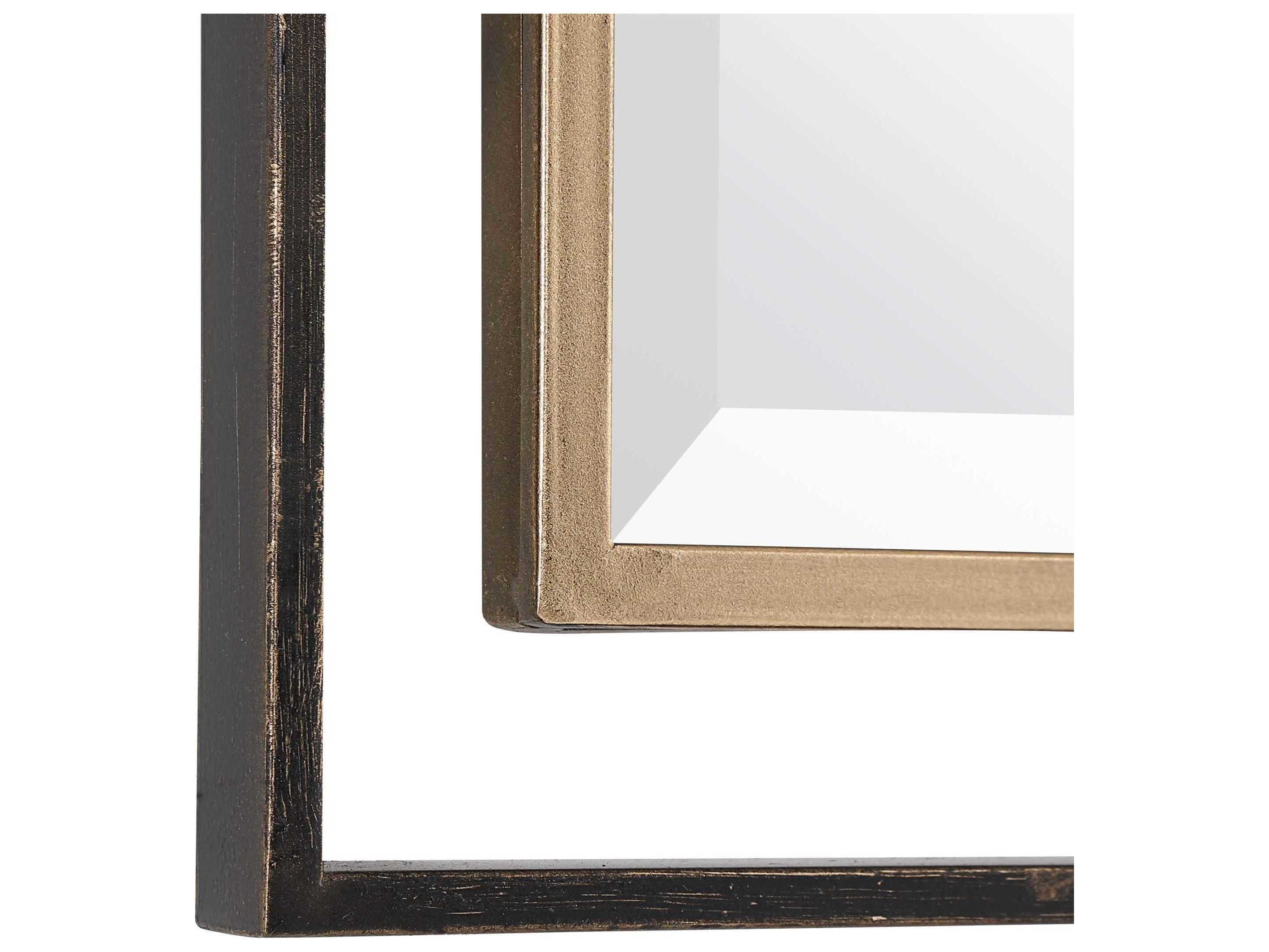 Uttermost Carrizo Distressed Rustic Bronze Rectangular Wall Mirror