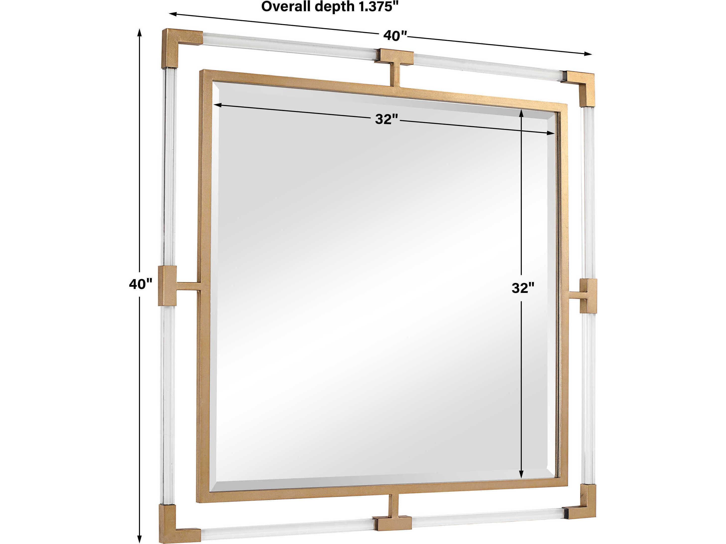 Uttermost Balkan Metallic Gold Leaf Square Wall Mirror