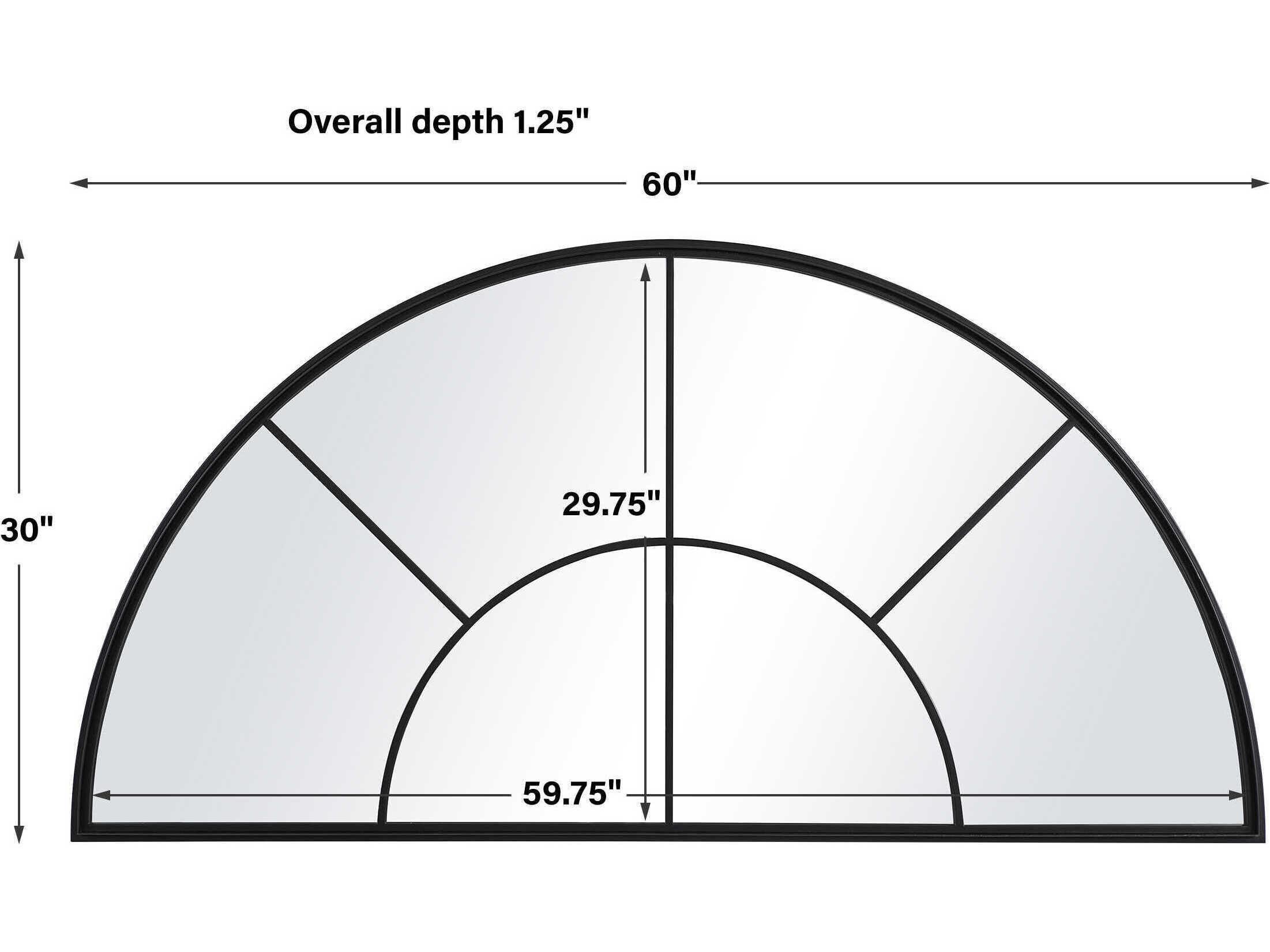 Uttermost Rousseau Black Window Arch Wall Mirror