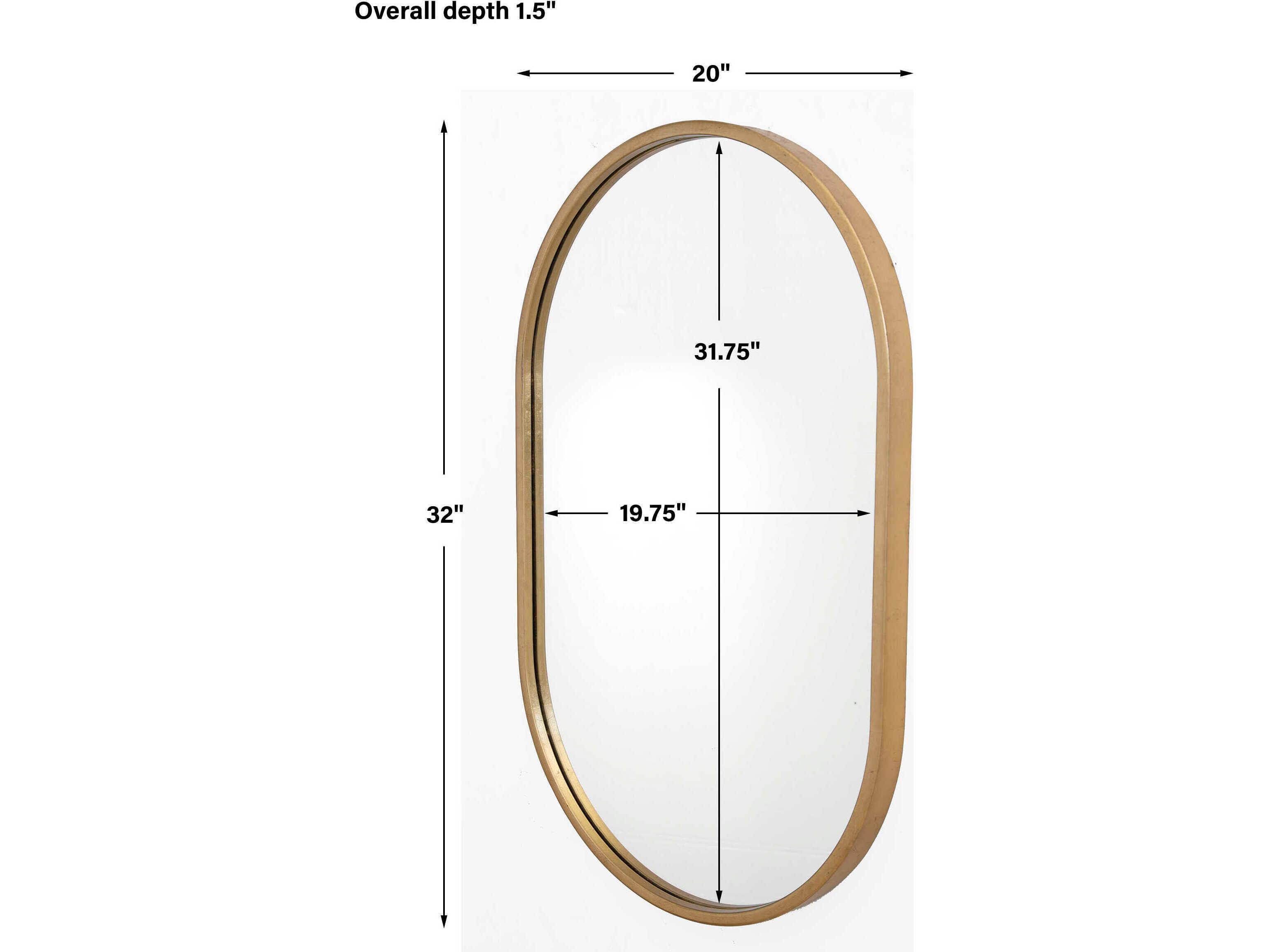 Uttermost Varina Antiqued Gold Leaf Oval Wall Mirror