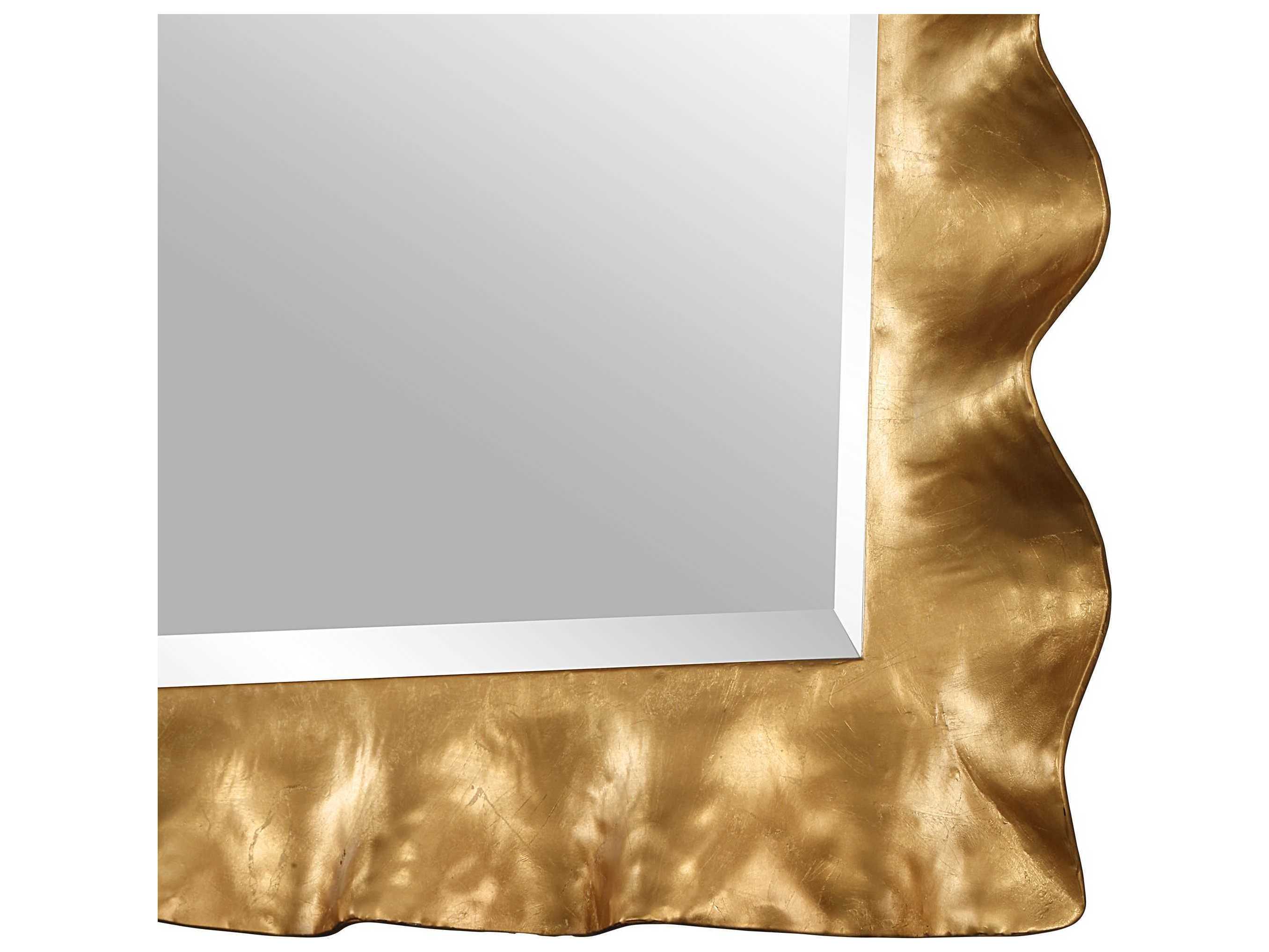 Uttermost Haya Light Antiqued Gold Leaf Rectangular Wall Mirror