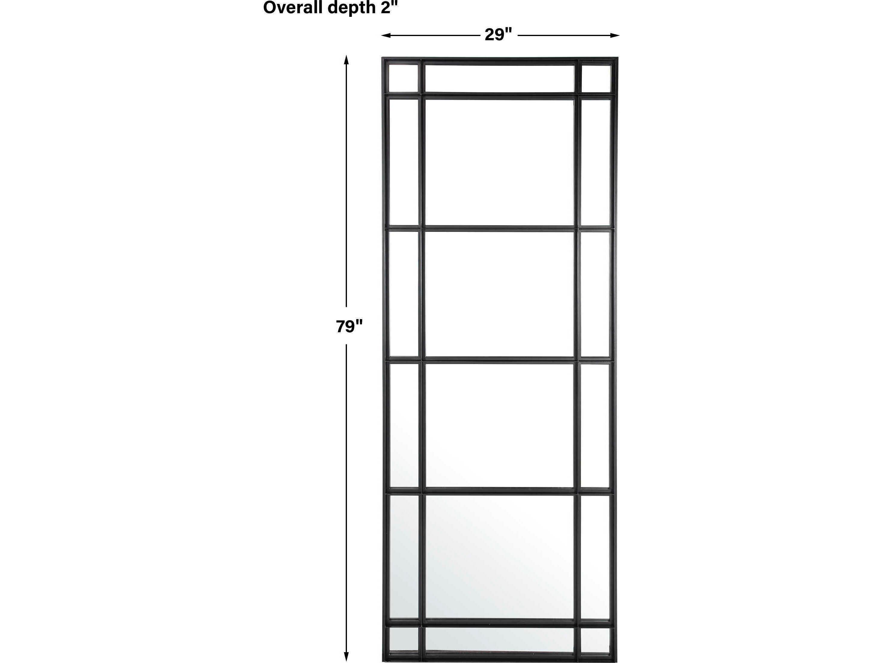 Uttermost Atticus Satin Black Rectangular Floor Mirror