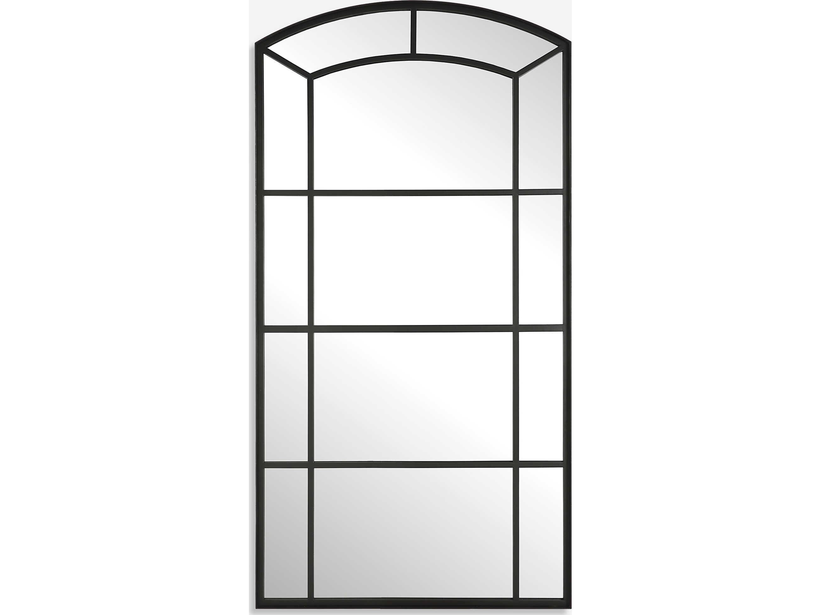 Uttermost Camber Satin Black Floor Mirror