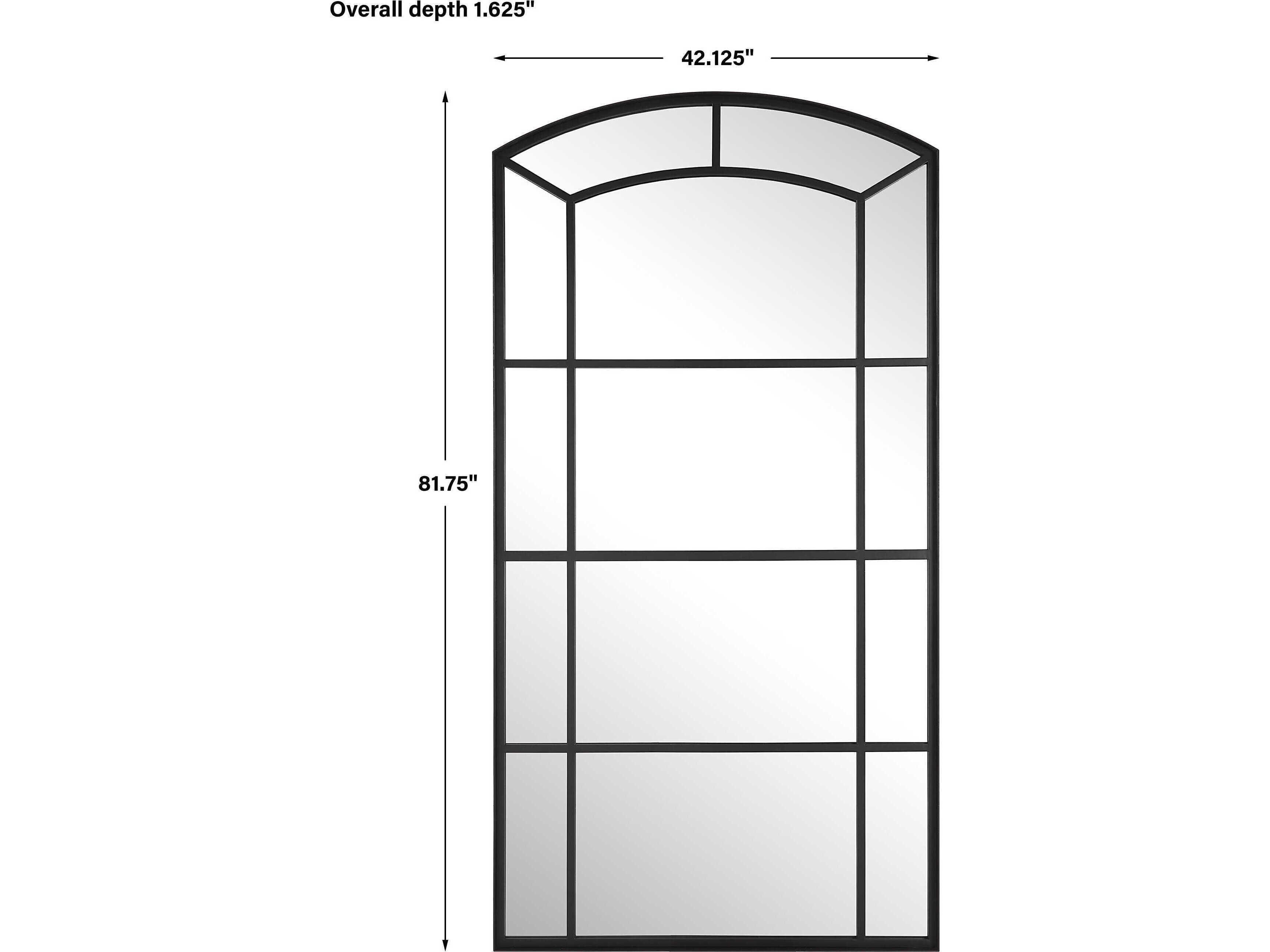 Uttermost Camber Satin Black Floor Mirror