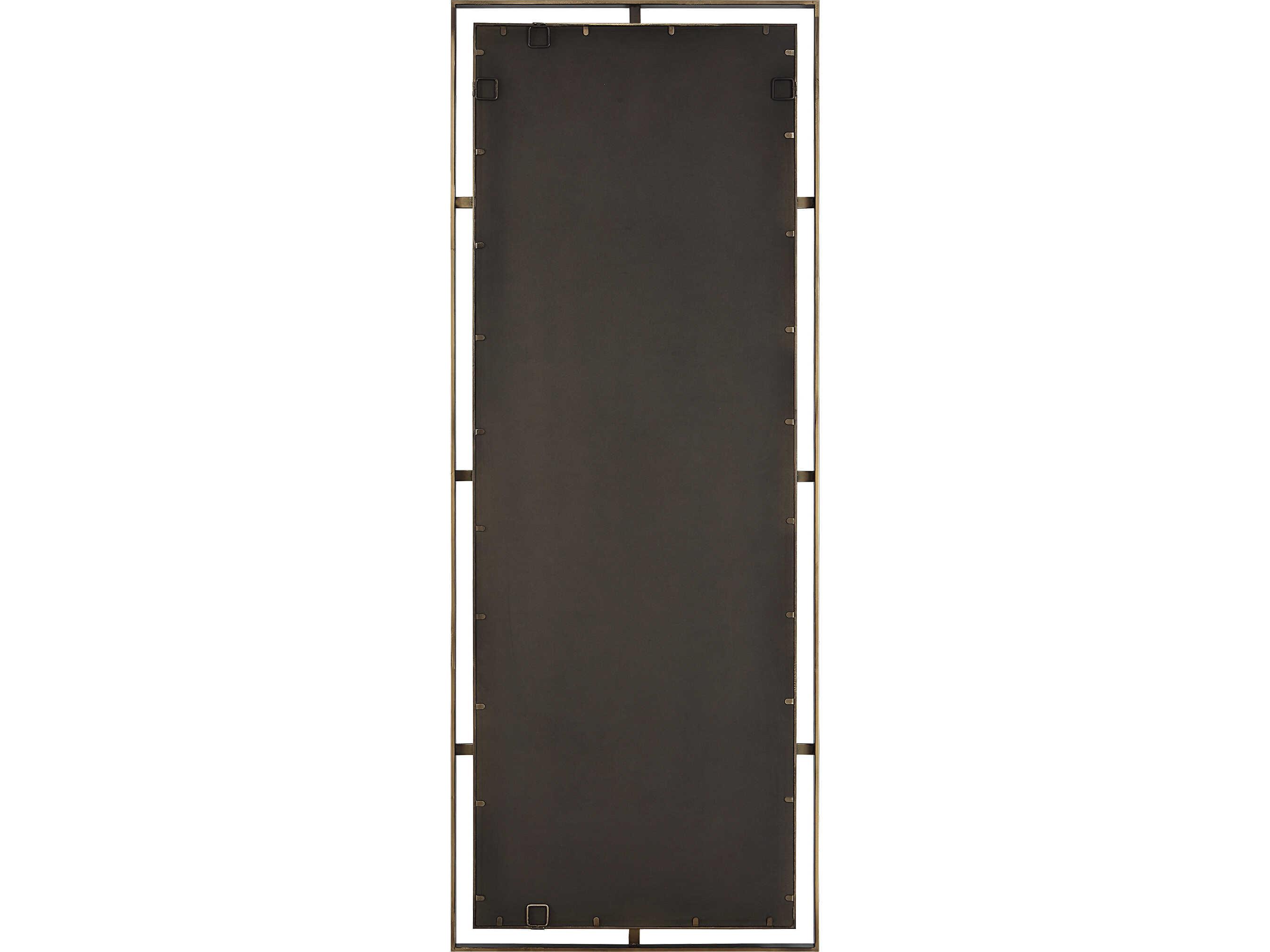Uttermost Carrizo Rustic Bronze / Antiqued Gold Leaf Rectangular Floor Mirror
