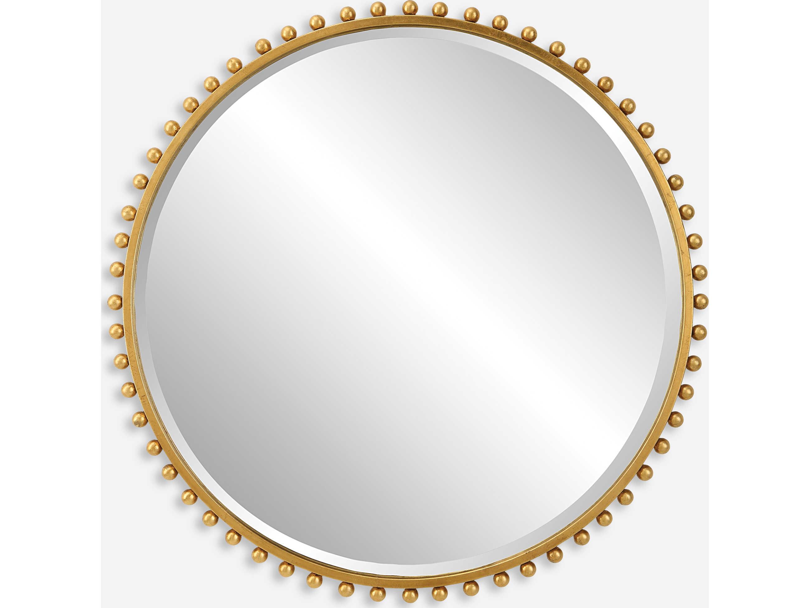 Uttermost Taza Gold Leaf Round Wall Mirror