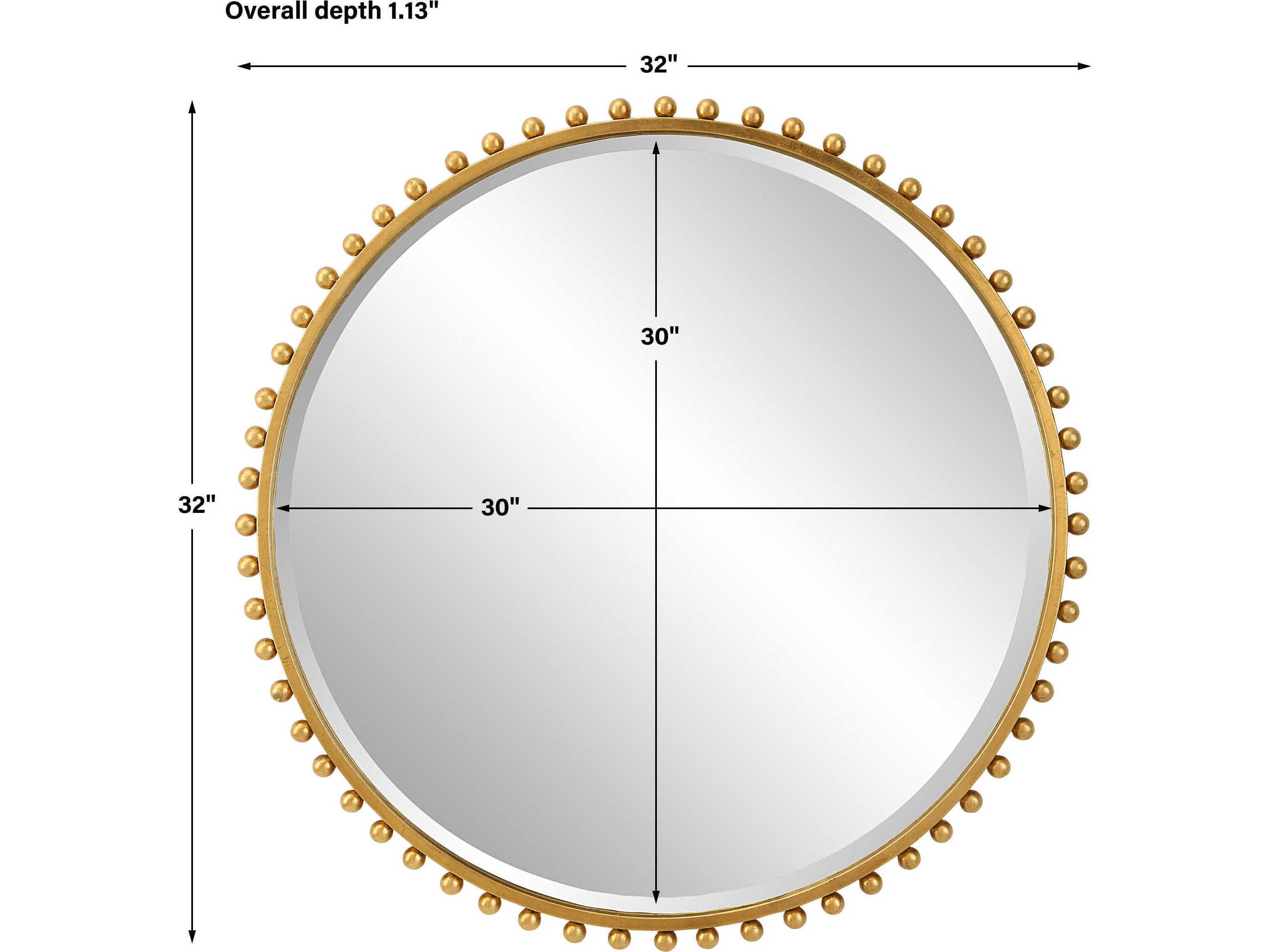 Uttermost Taza Gold Leaf Round Wall Mirror