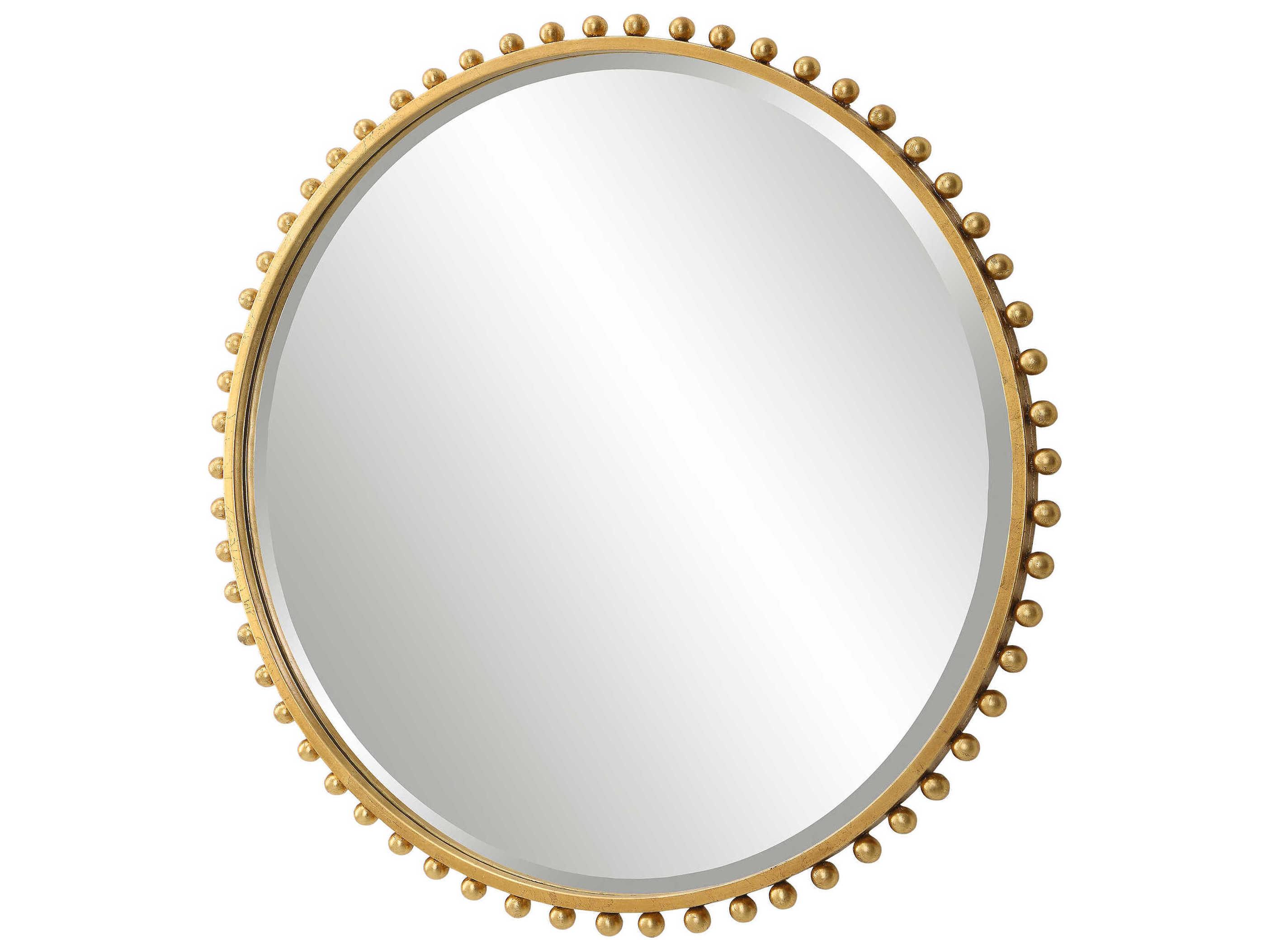 Uttermost Taza Gold Leaf Round Wall Mirror