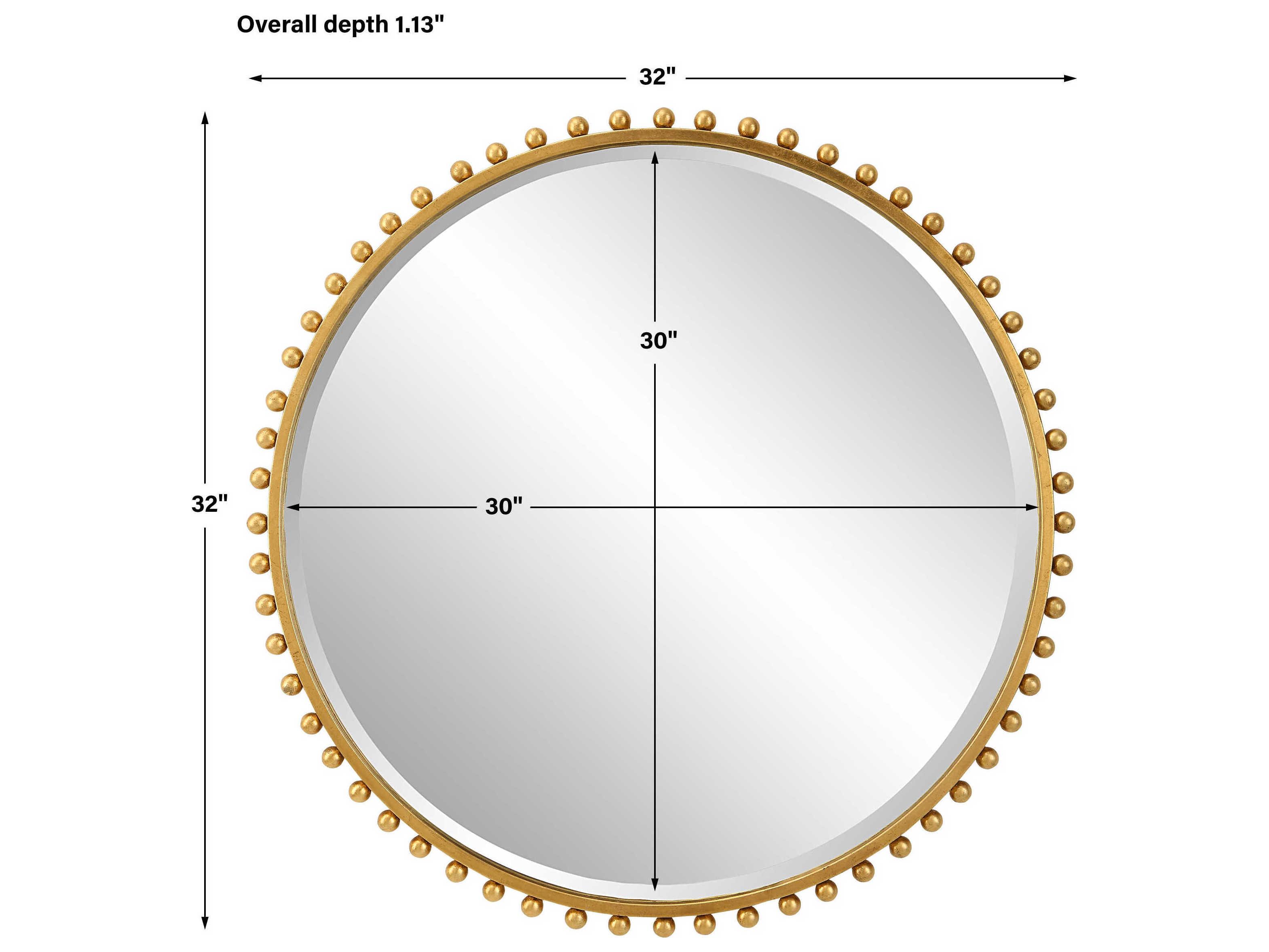 Uttermost Taza Gold Leaf Round Wall Mirror