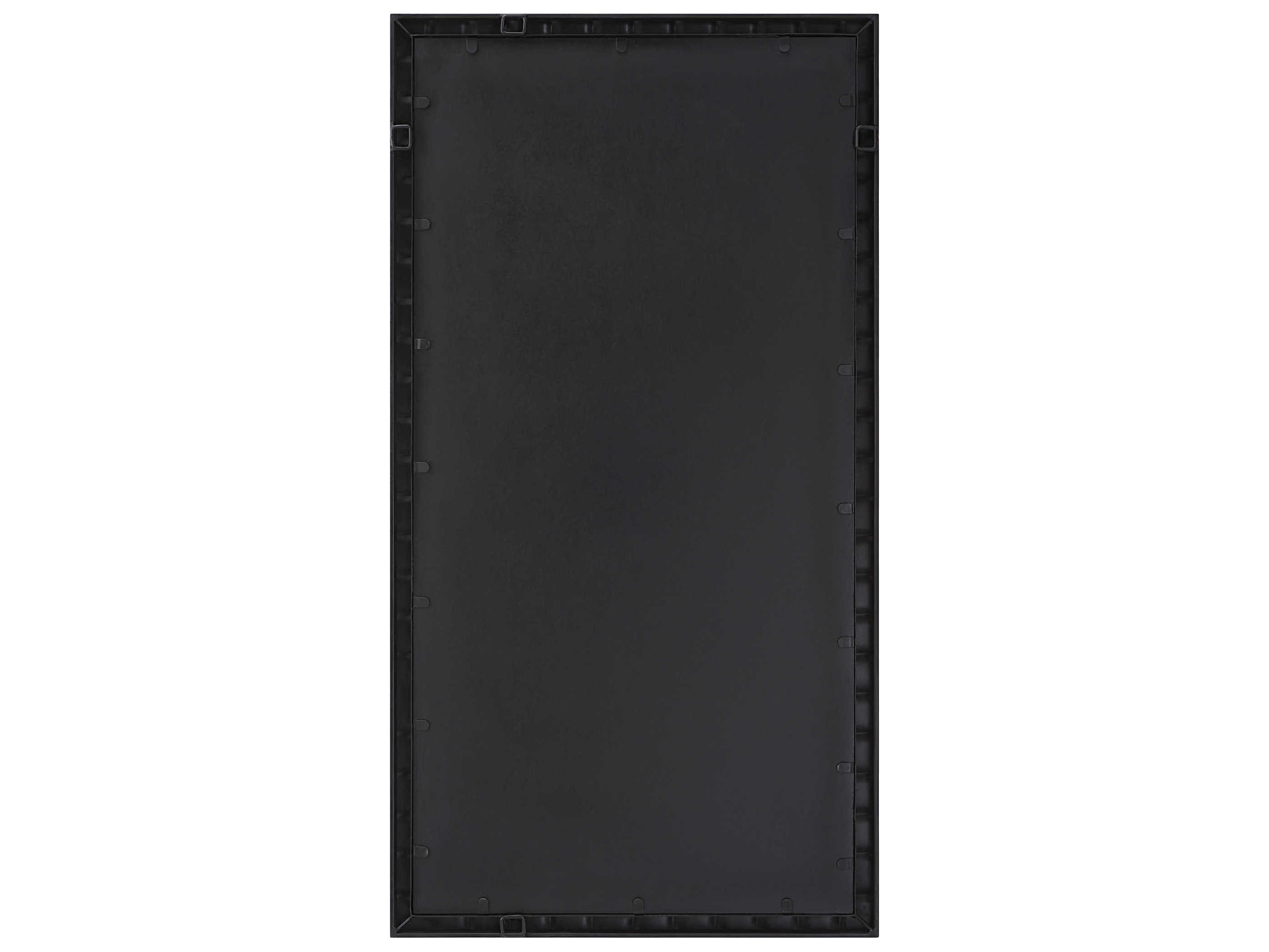 Uttermost Dandridge Distressed Matte Black With Silver Undertones Rectangular Wall Mirror