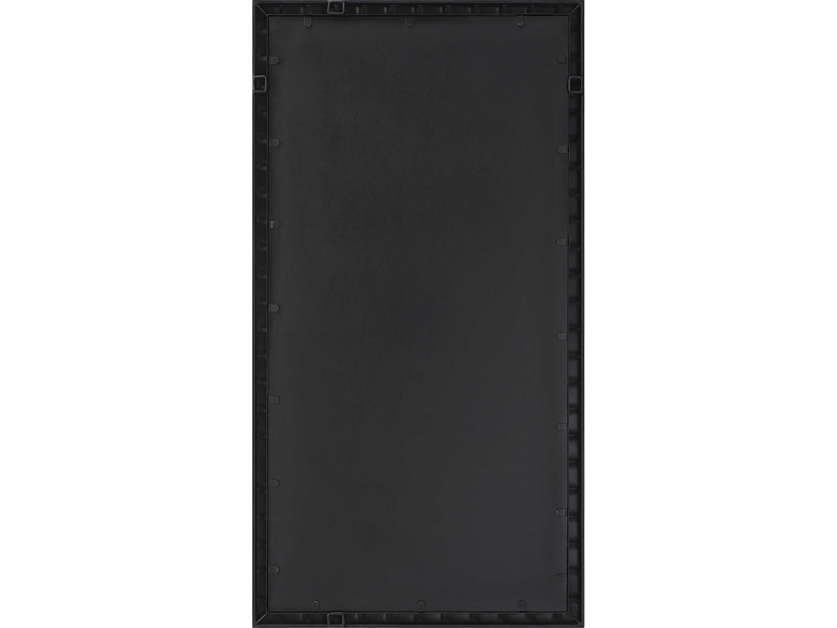 Uttermost Dandridge Distressed Matte Black With Silver Undertones Rectangular Wall Mirror