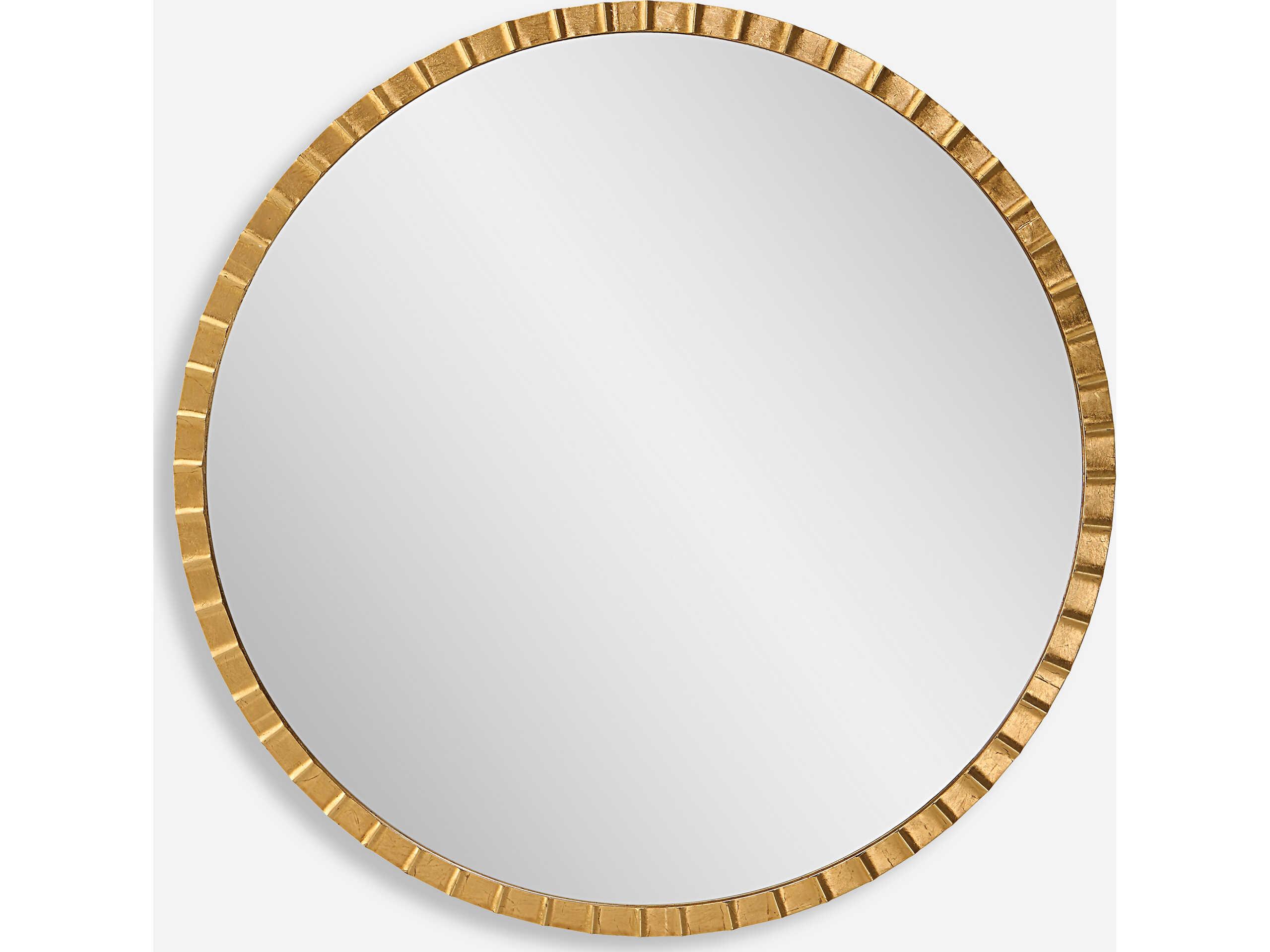 Uttermost Dandridge Gold Leaf Round Wall Mirror