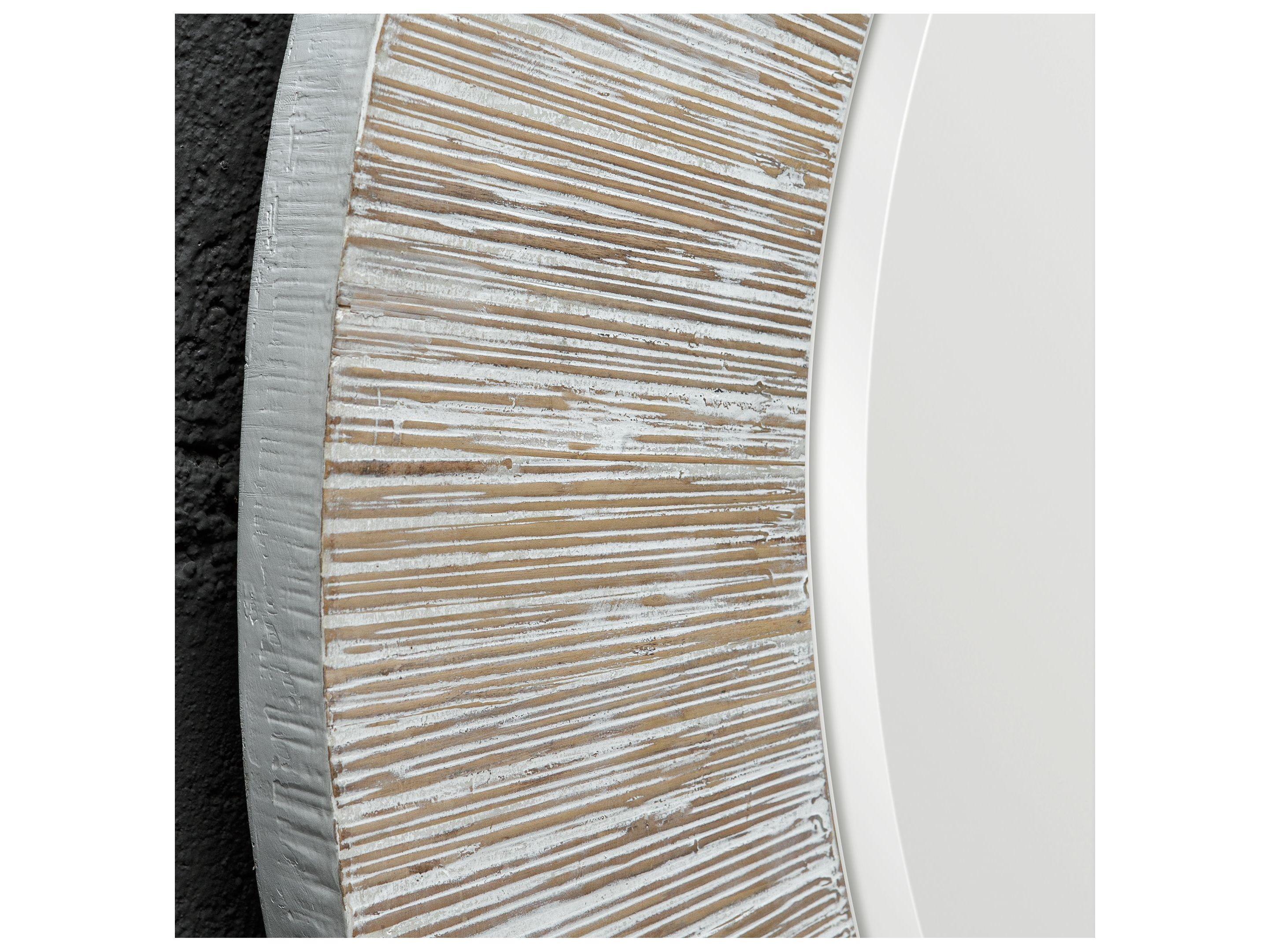 Uttermost Repose Whitewash Round Wall Mirror