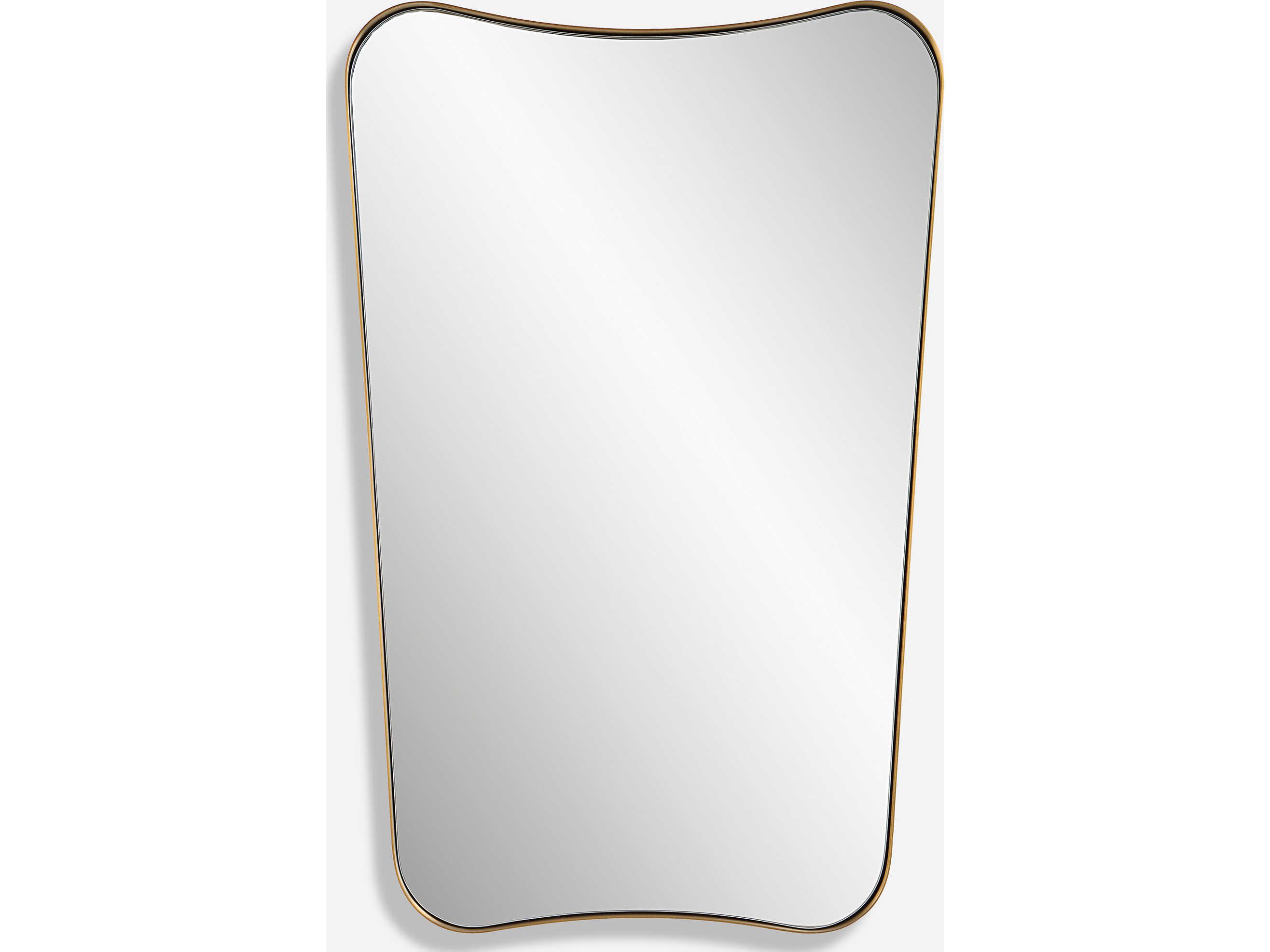 Uttermost Belvoir Rich Antique Brass Rectangular Wall Mirror