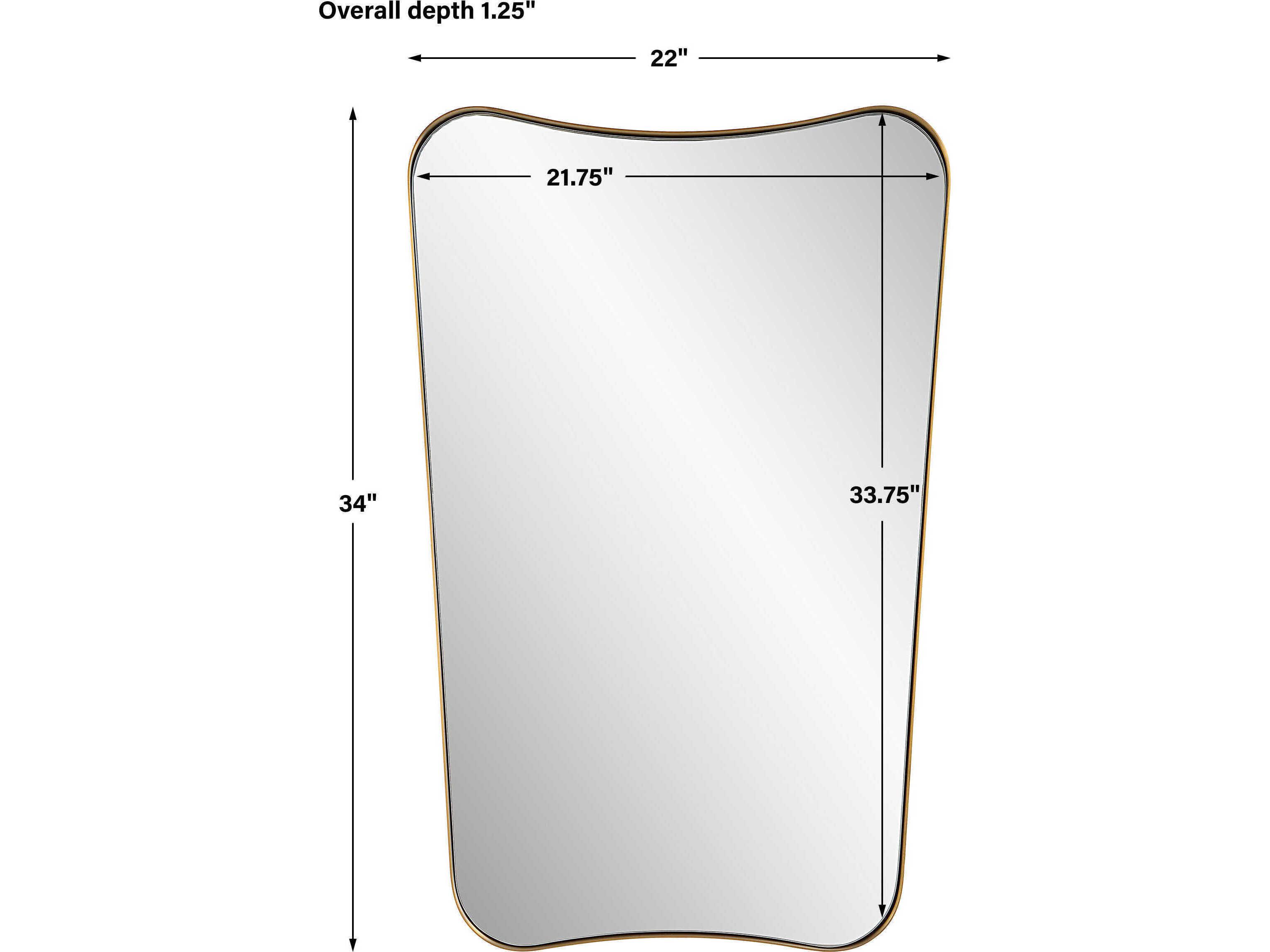 Uttermost Belvoir Rich Antique Brass Rectangular Wall Mirror