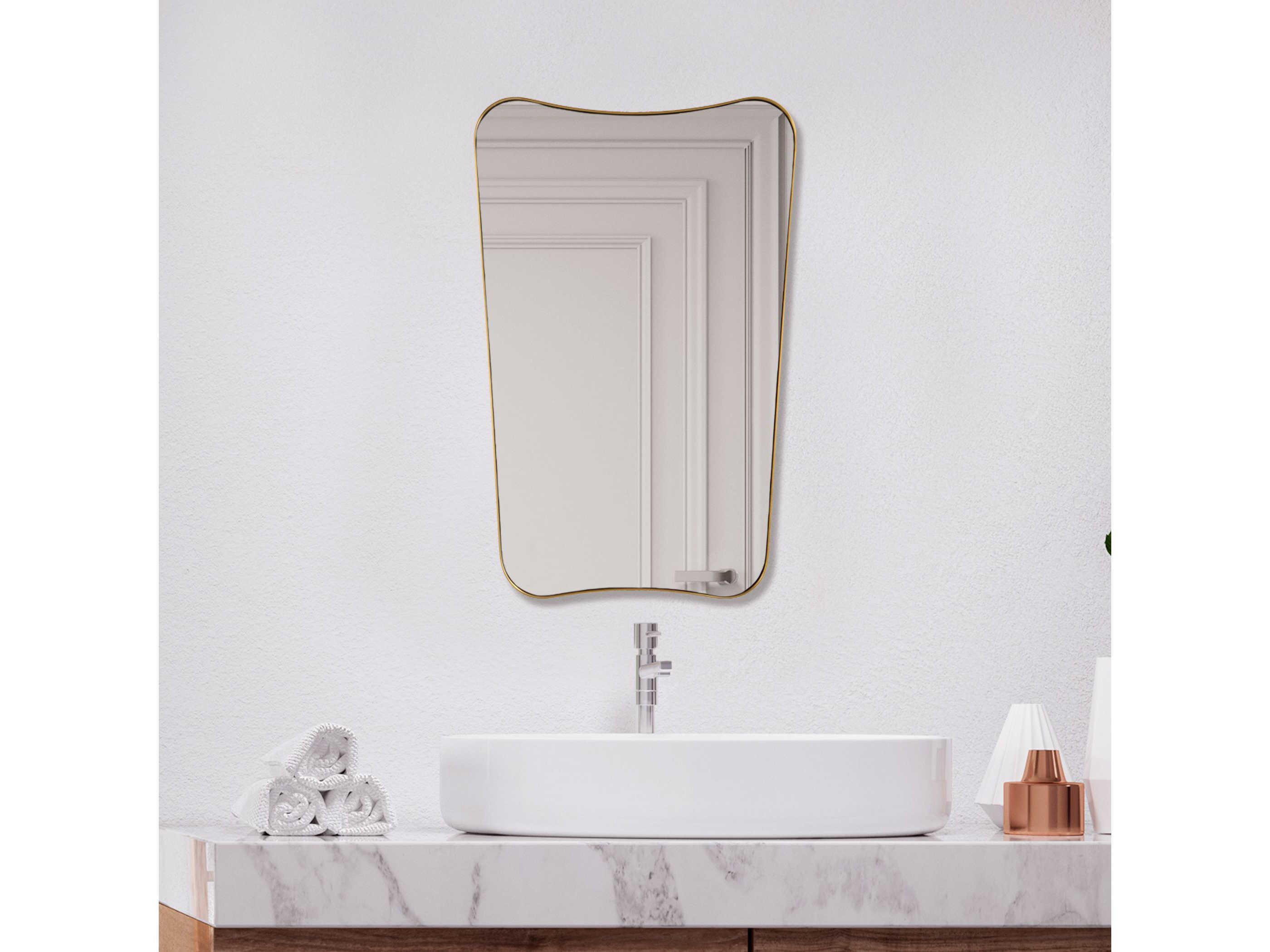 Uttermost Belvoir Rich Antique Brass Rectangular Wall Mirror