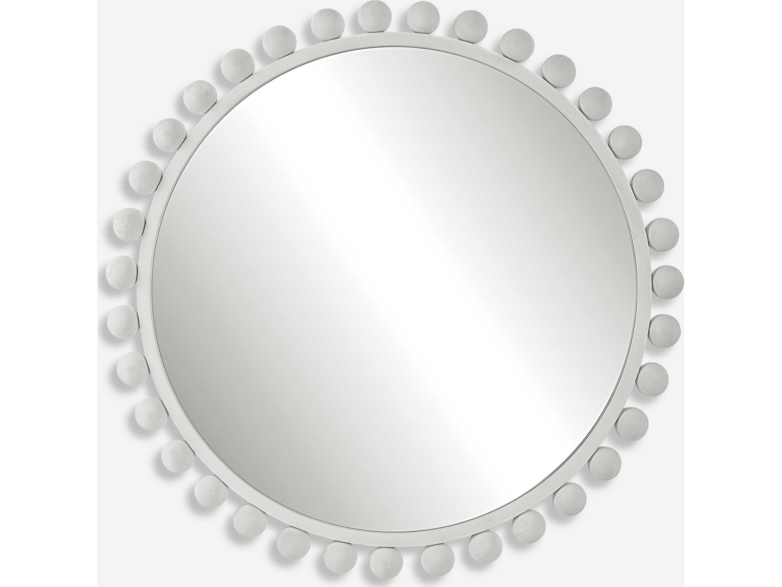 Uttermost Cyra Matte White Round Wall Mirror