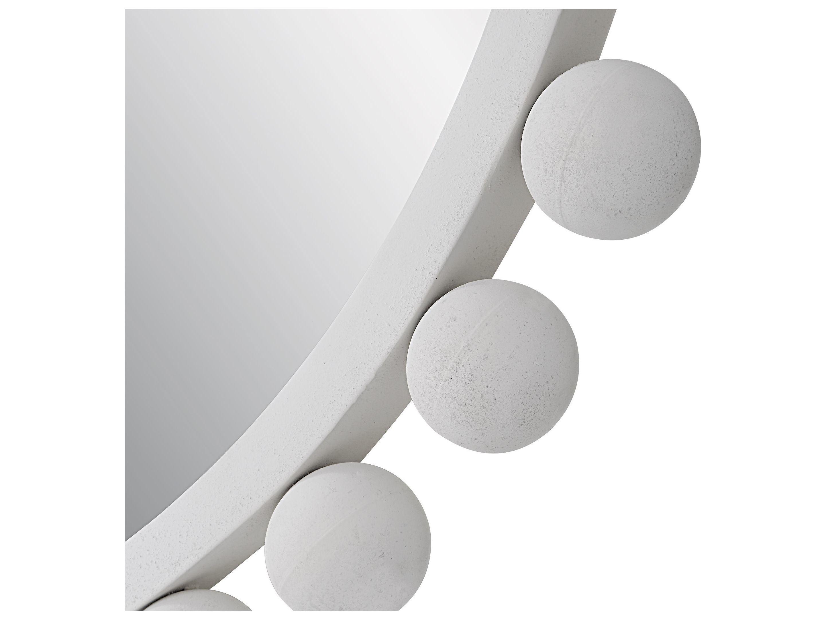 Uttermost Cyra Matte White Round Wall Mirror