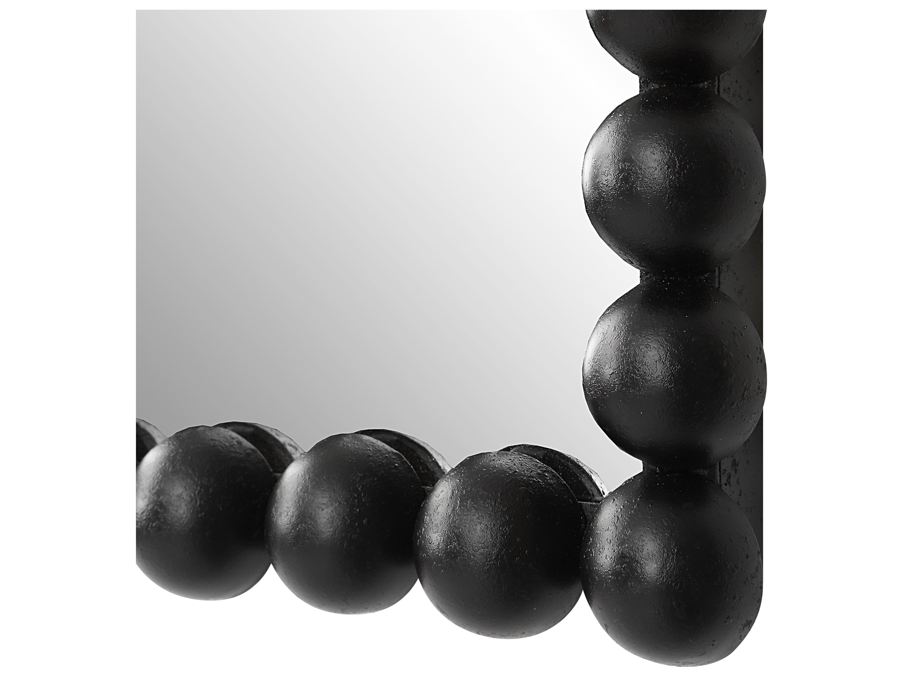 Uttermost Serna Satin Black Rectangular Wall Mirror