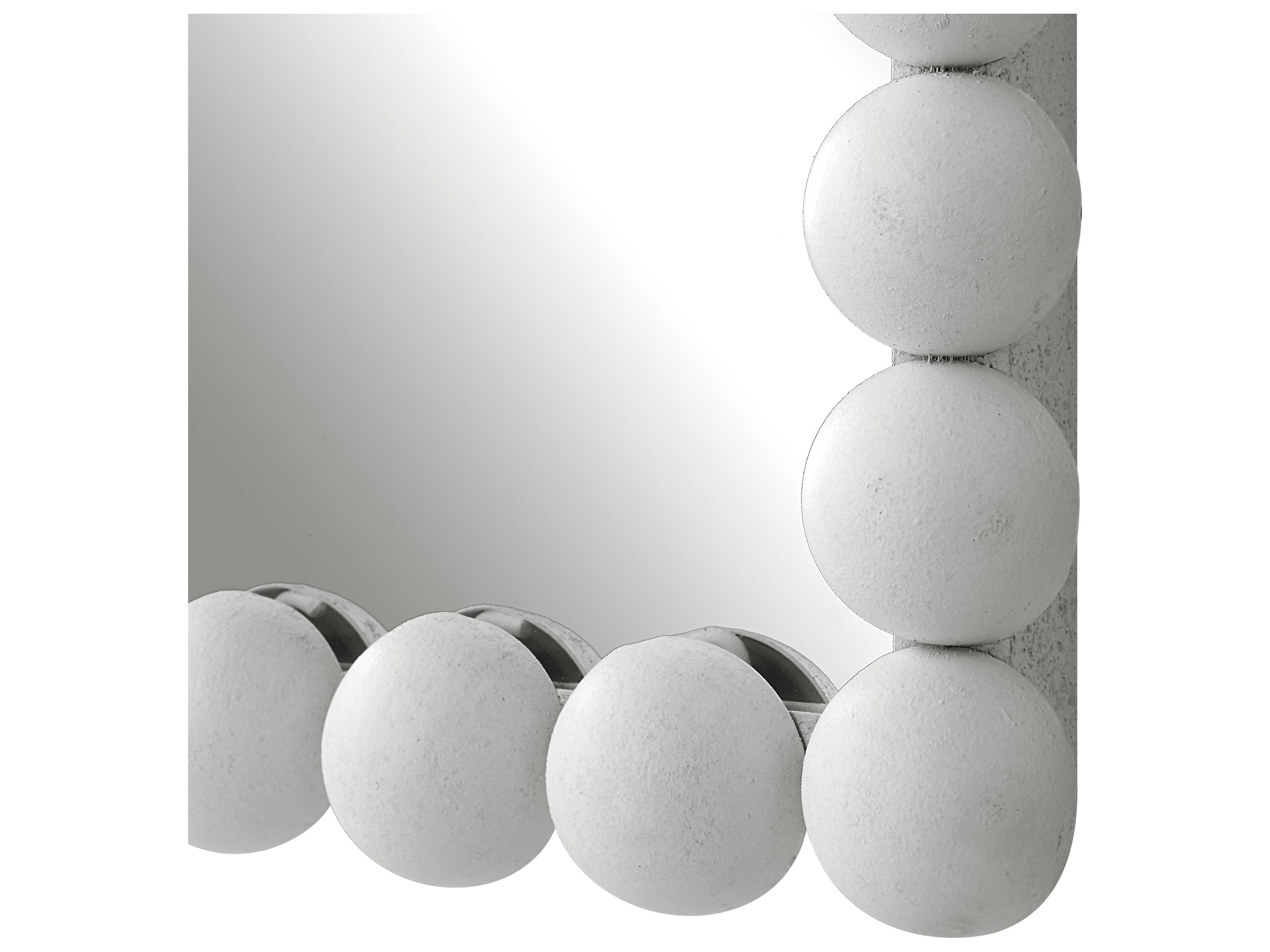 Uttermost Serna Matte White Rectangular Wall Mirror