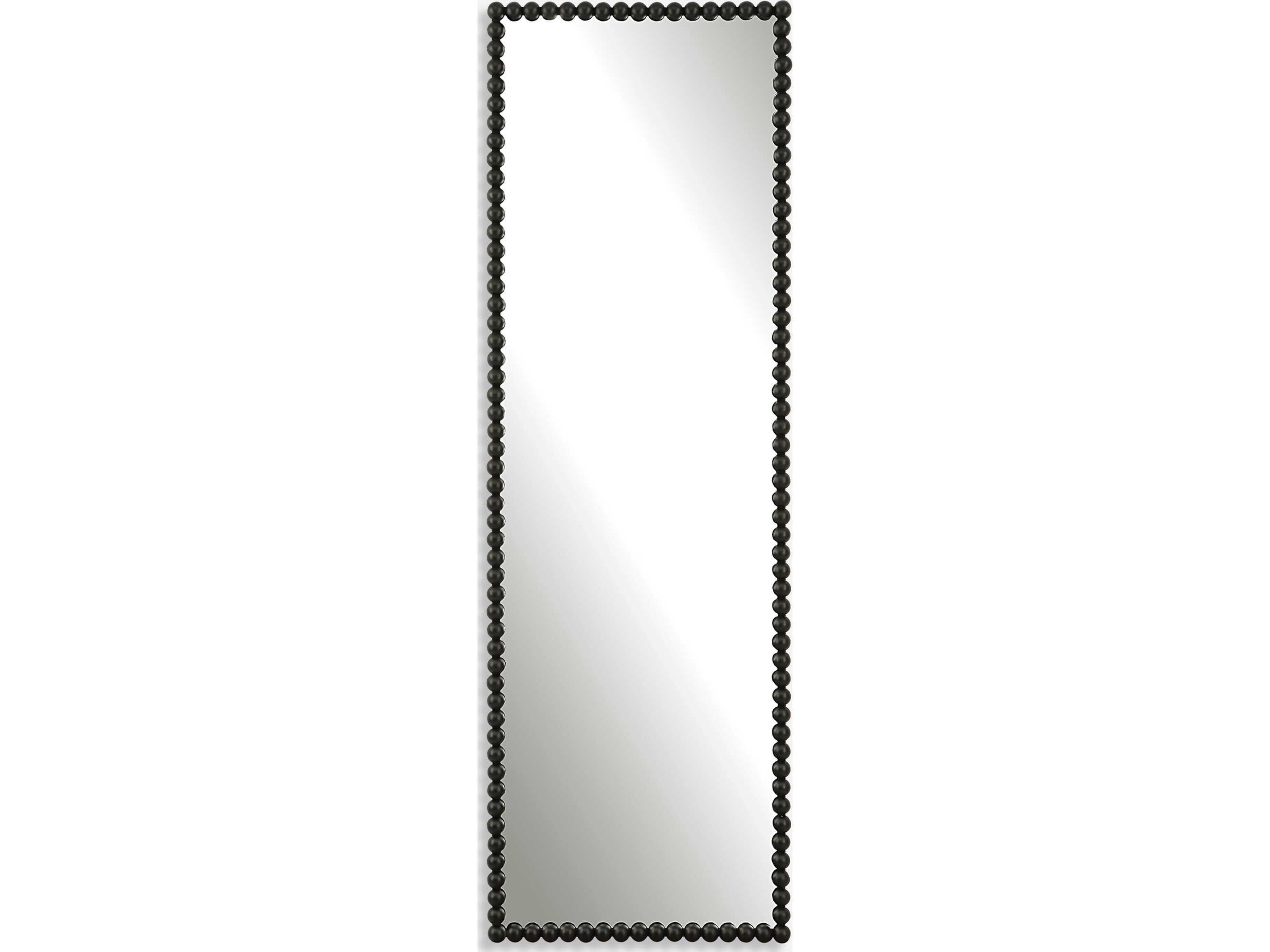Uttermost Serna Satin Black Rectangular Wall Mirror 