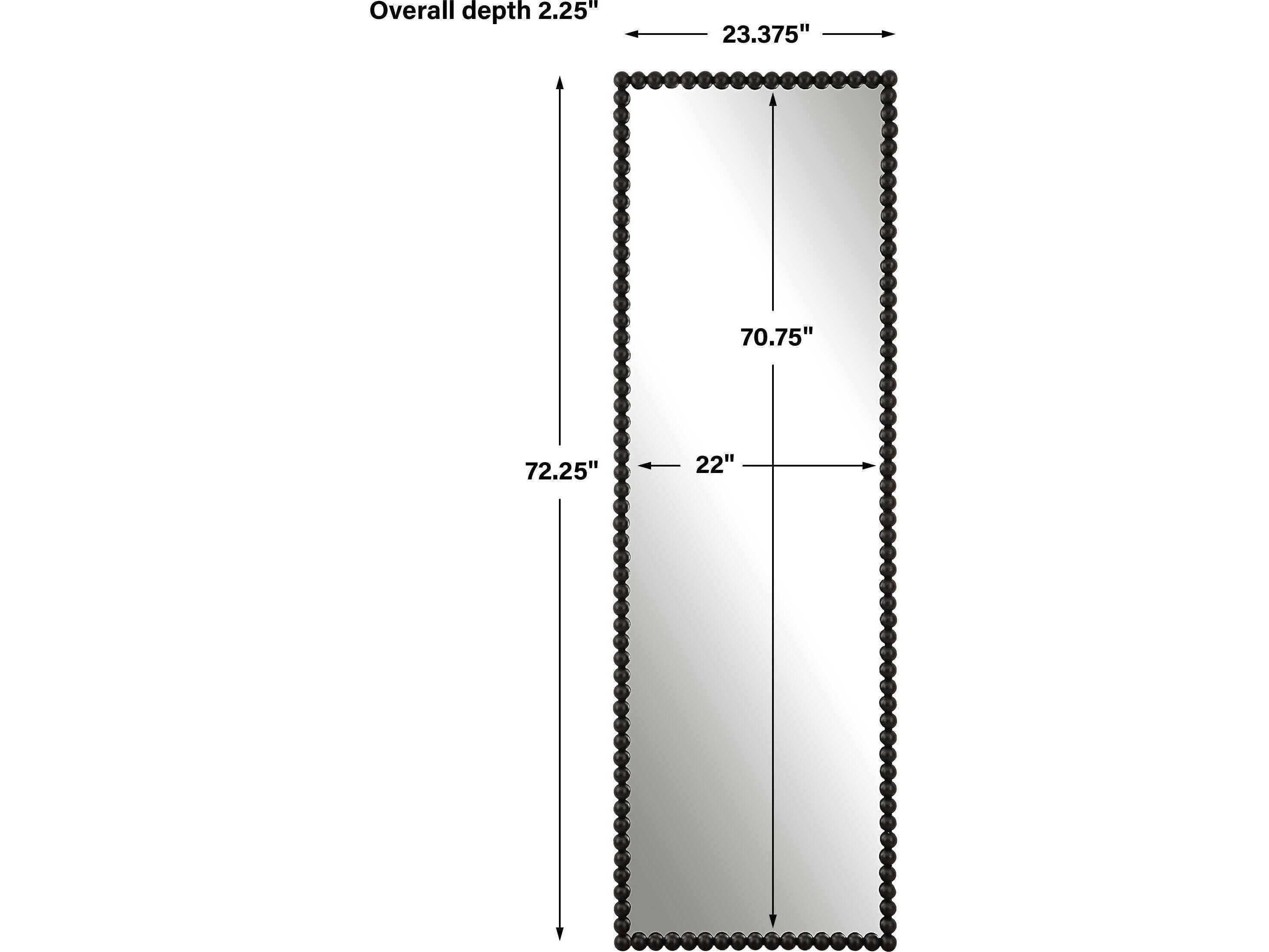 Uttermost Serna Satin Black Rectangular Wall Mirror 