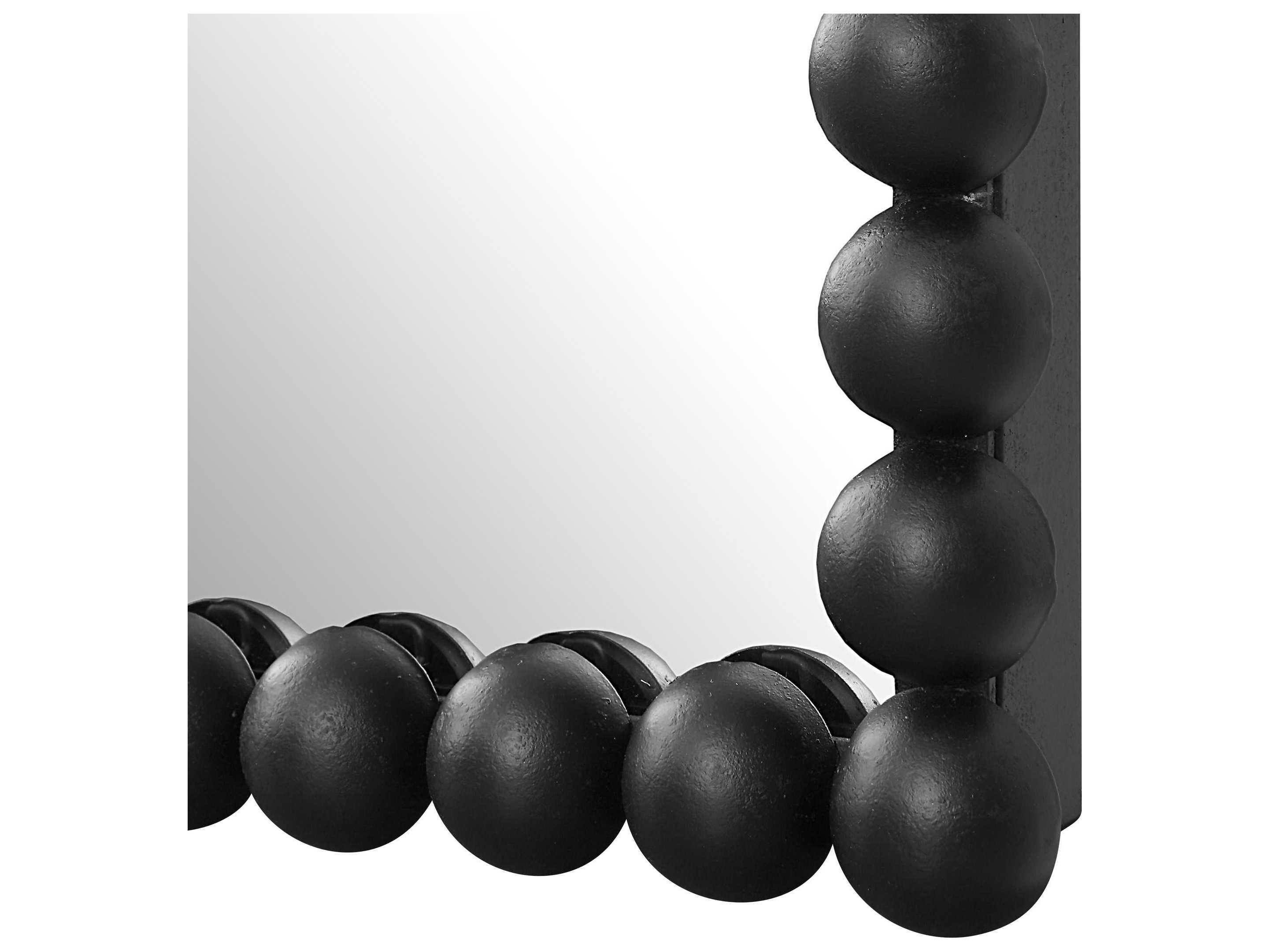 Uttermost Serna Satin Black Rectangular Wall Mirror 