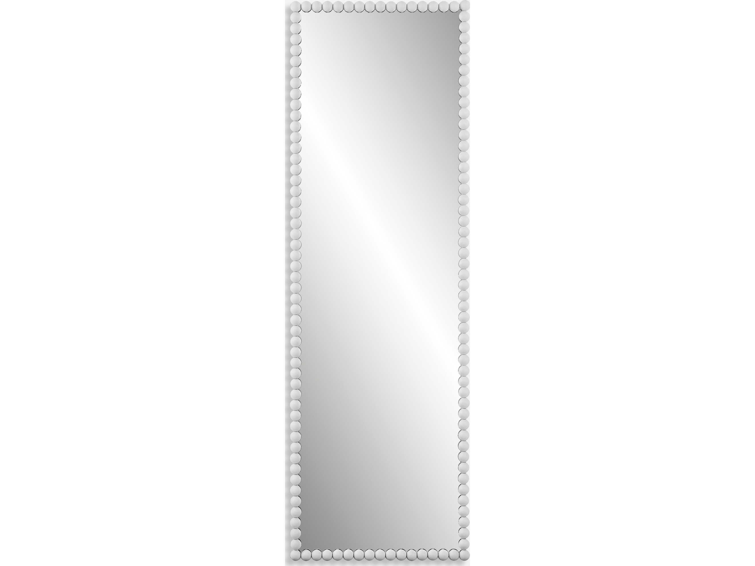 Uttermost Serna Satin White Rectangular Wall Mirror