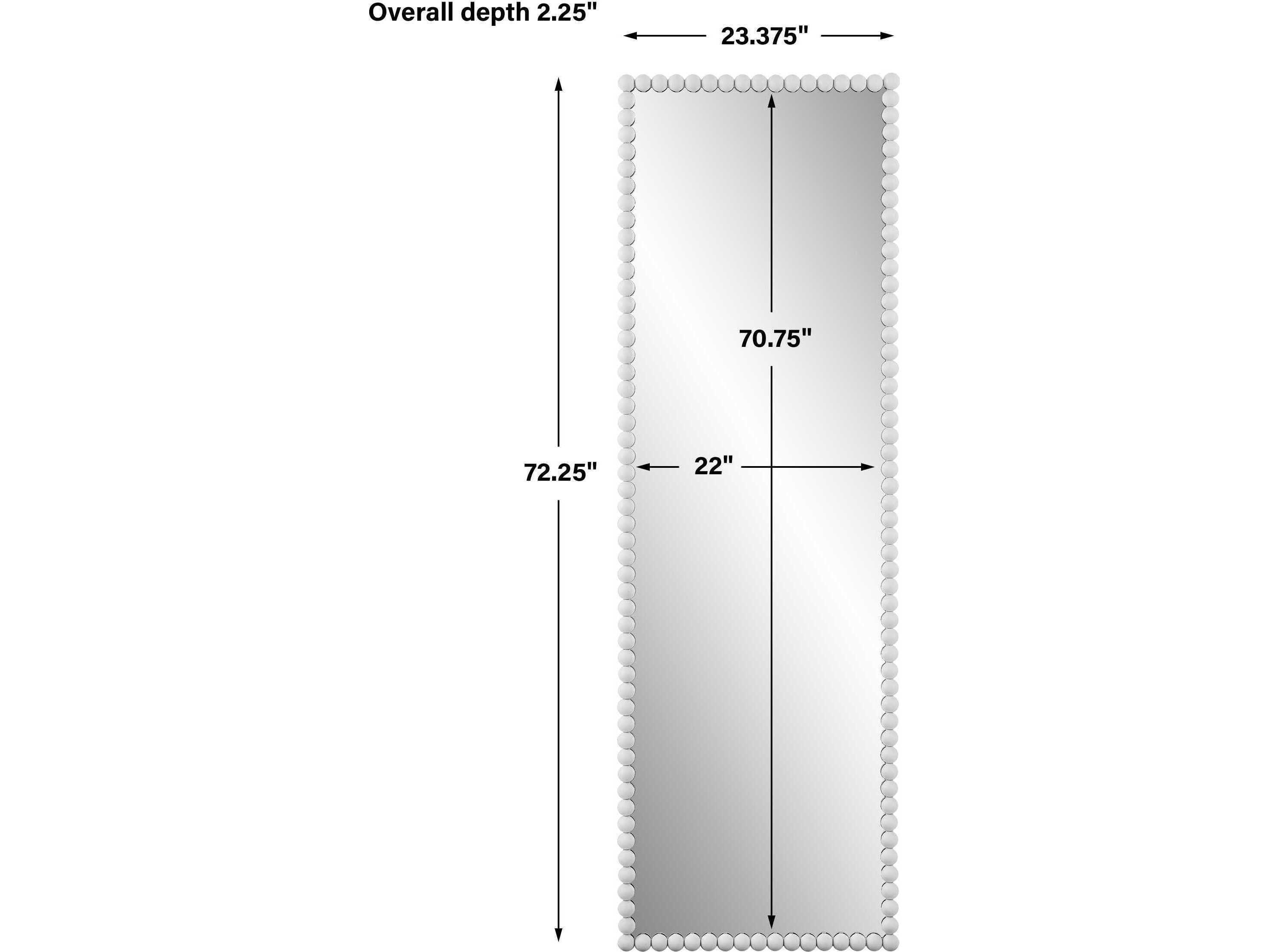 Uttermost Serna Satin White Rectangular Wall Mirror
