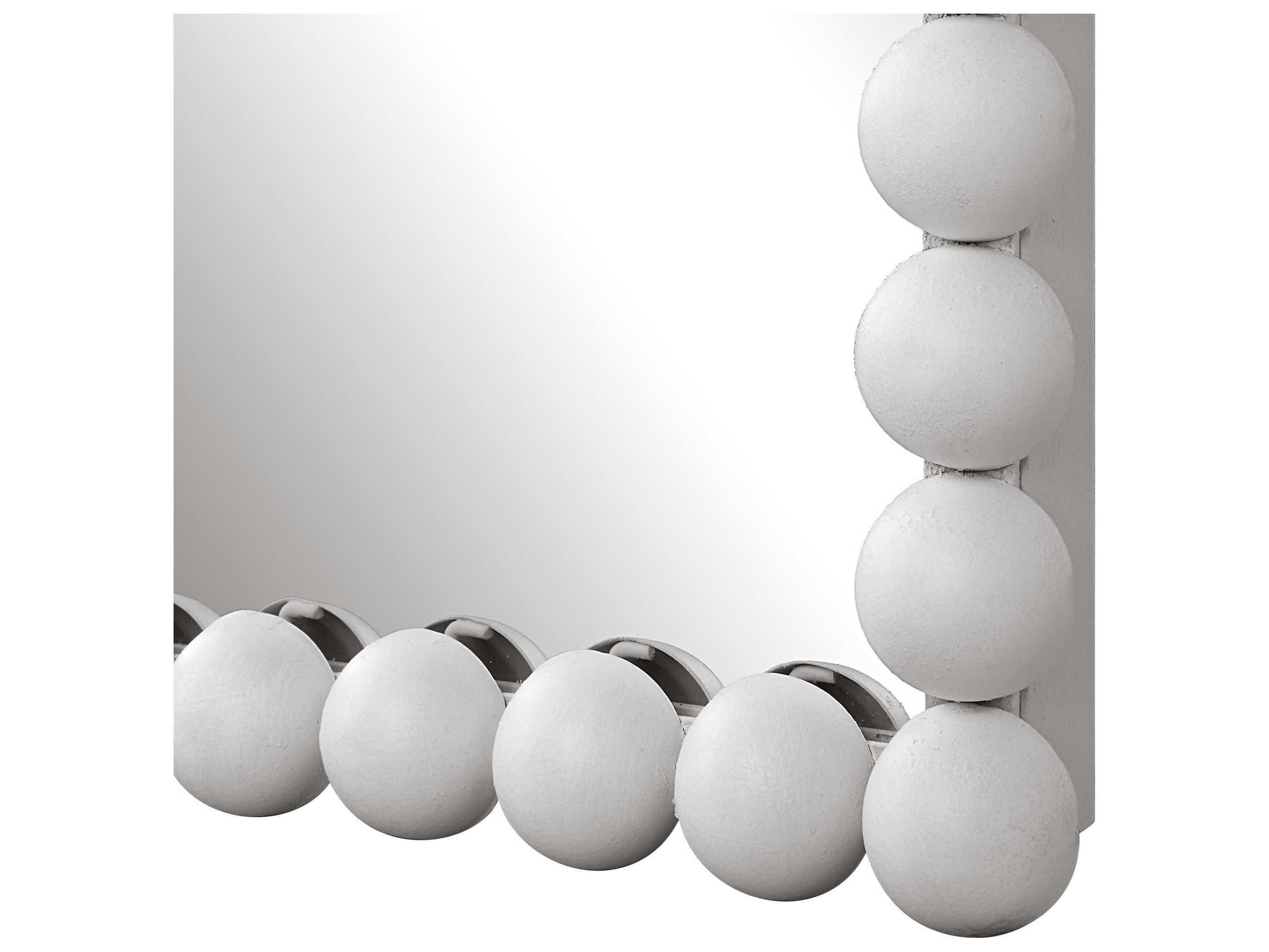 Uttermost Serna Satin White Rectangular Wall Mirror