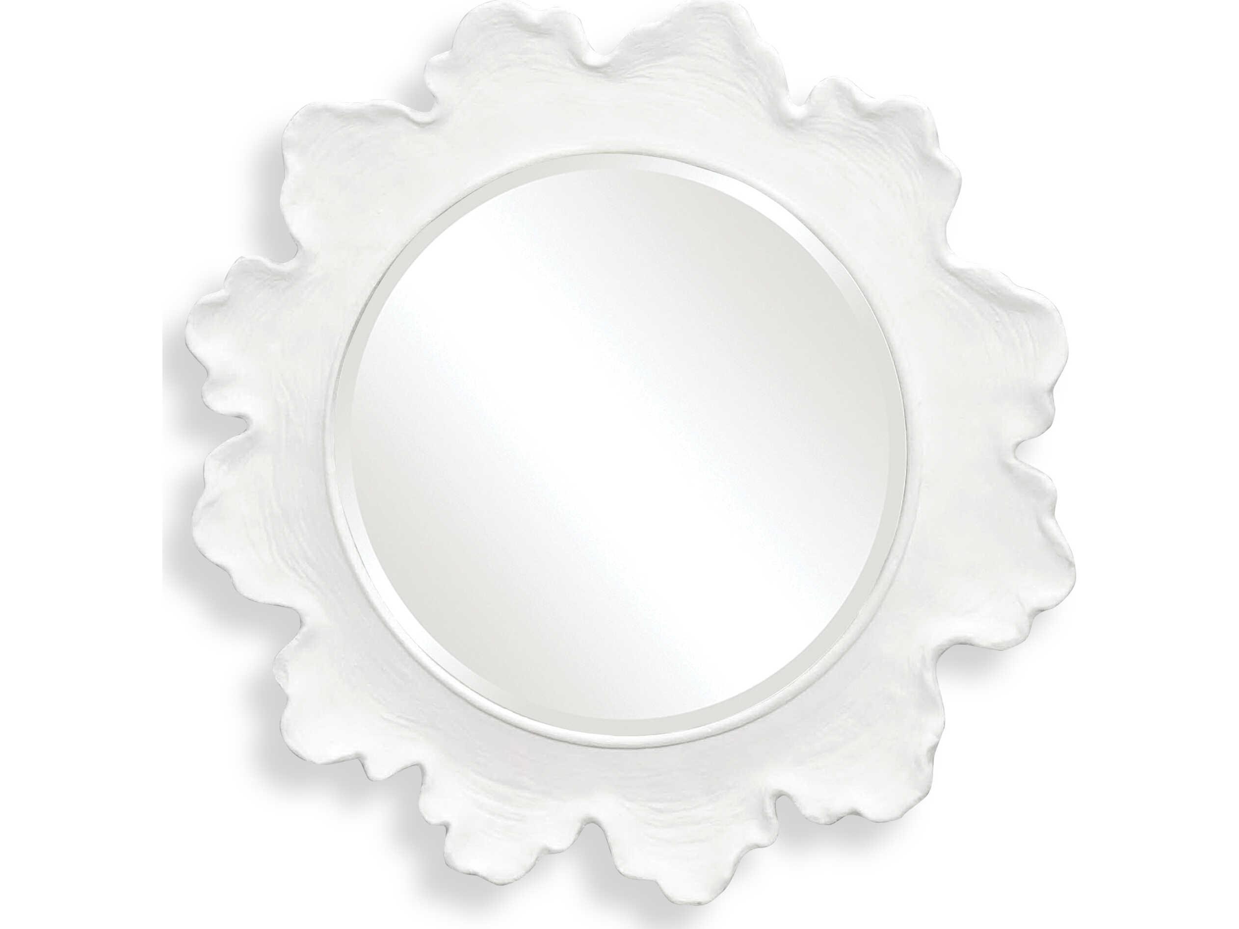 Uttermost Sea Coral White Round Wall Mirror