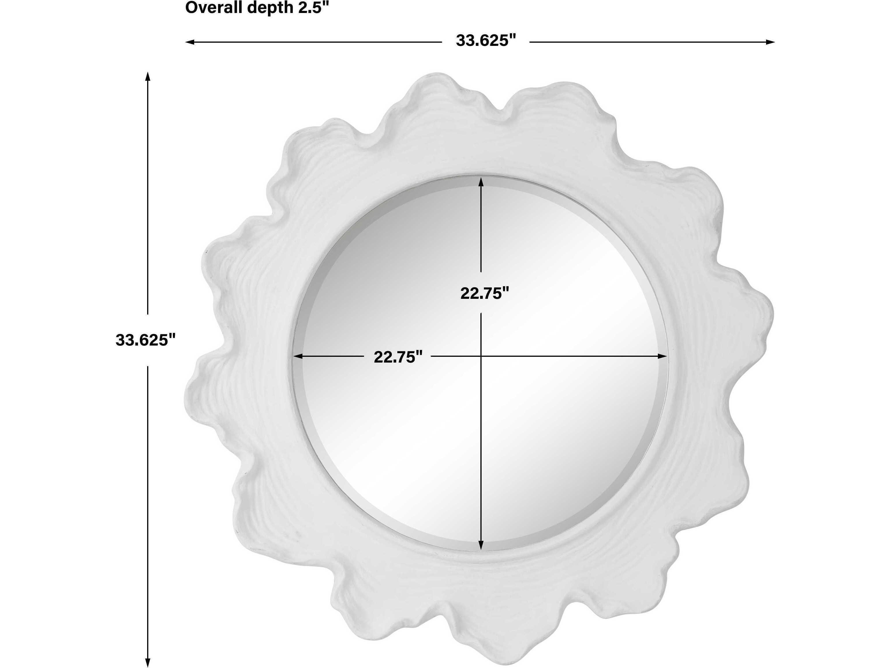 Uttermost Sea Coral White Round Wall Mirror