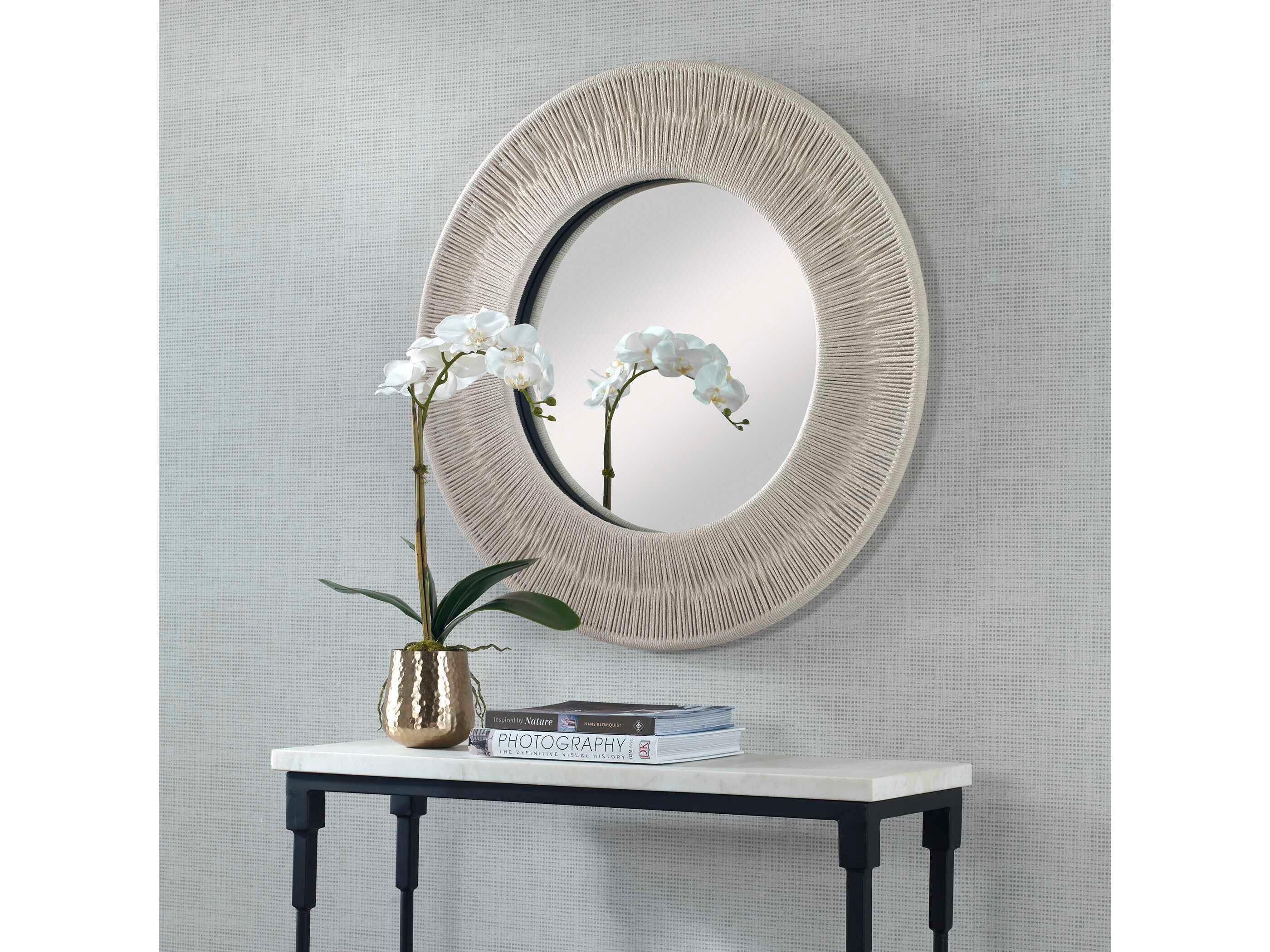 Uttermost Sailor Knot White Round Wall Mirror