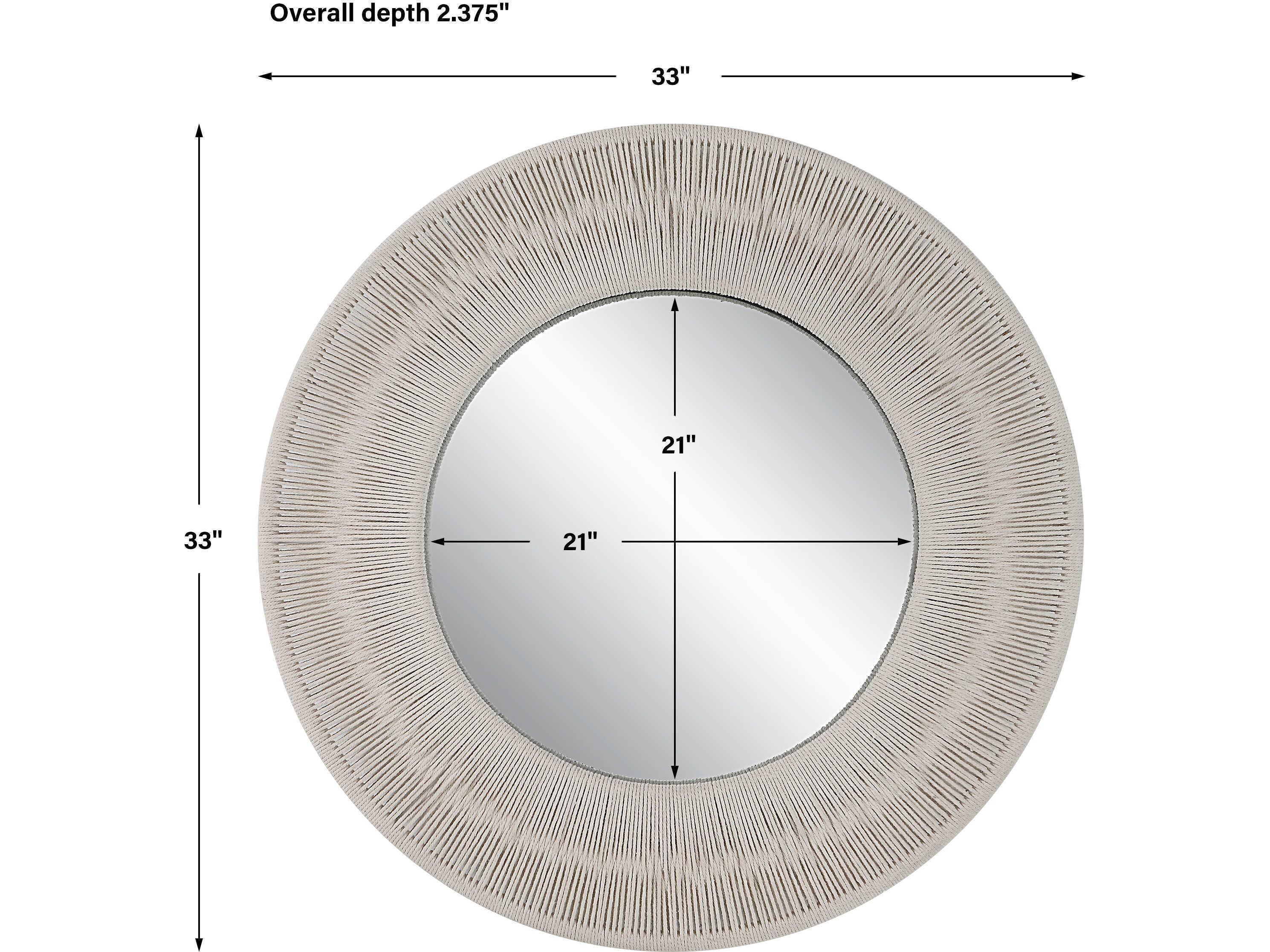 Uttermost Sailor Knot White Round Wall Mirror