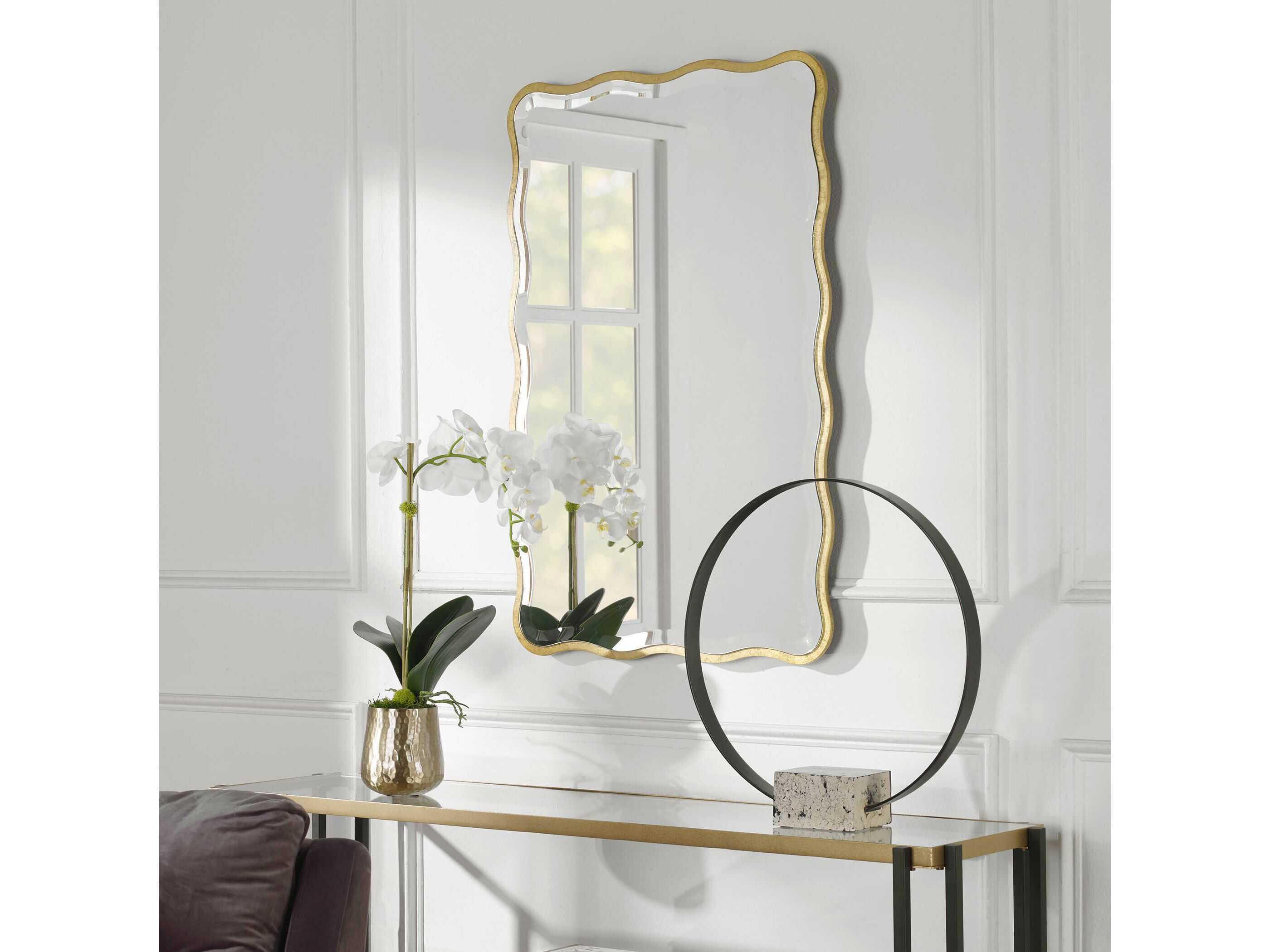 Uttermost Aneta Gold Rectangular Wall Mirror