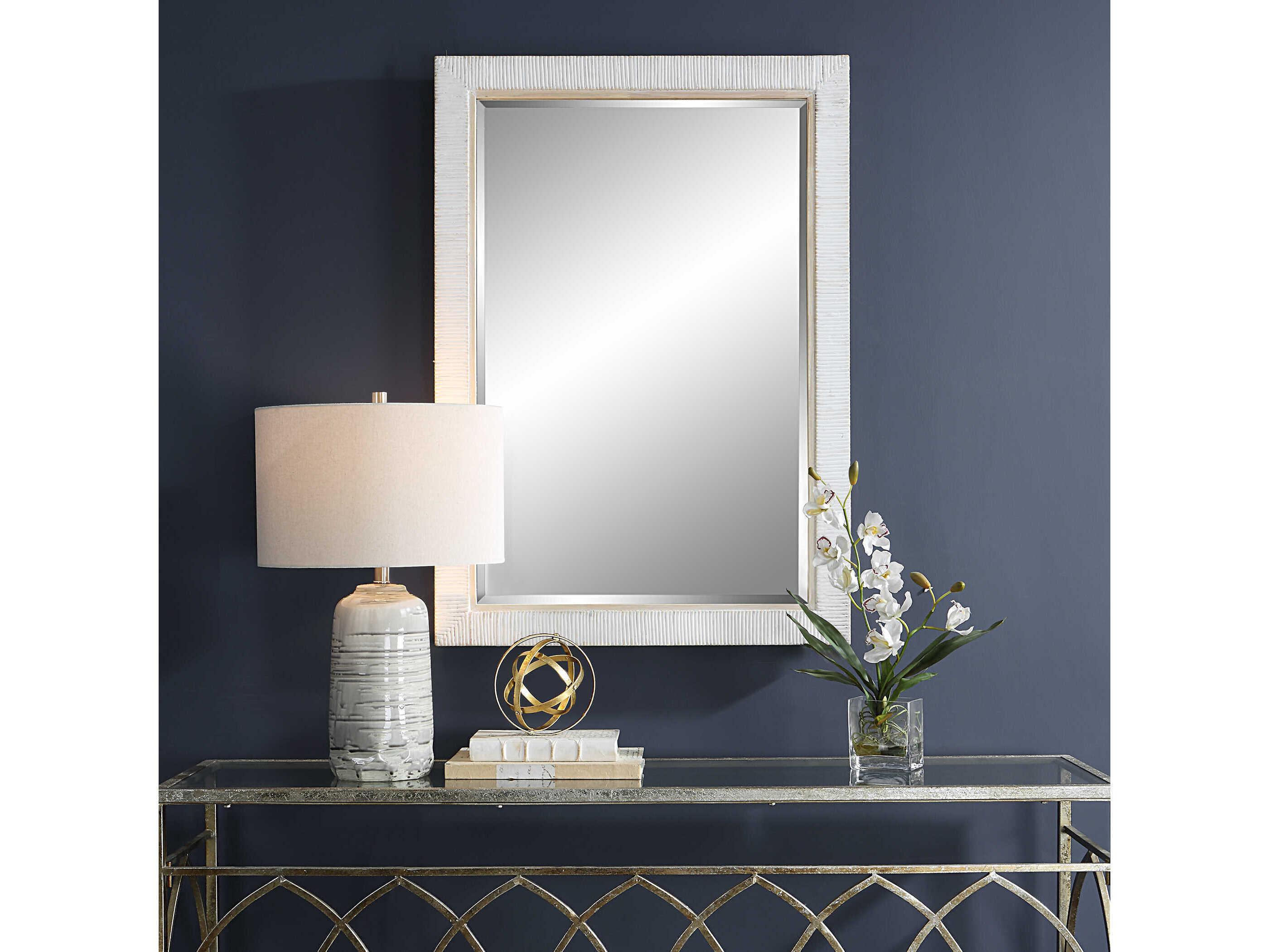 Uttermost Cape Whitewash Rectangular Wall Mirror