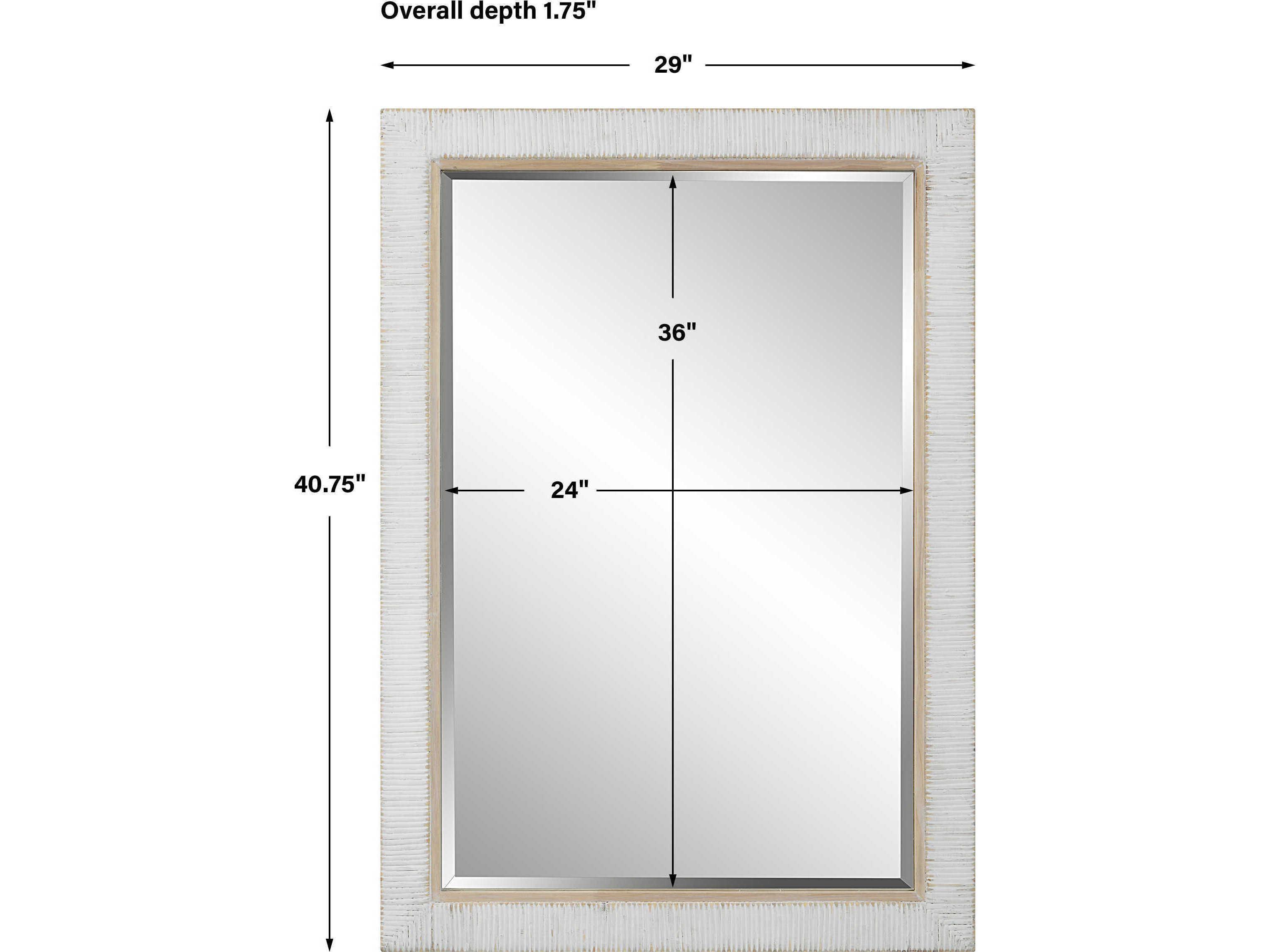 Uttermost Cape Whitewash Rectangular Wall Mirror