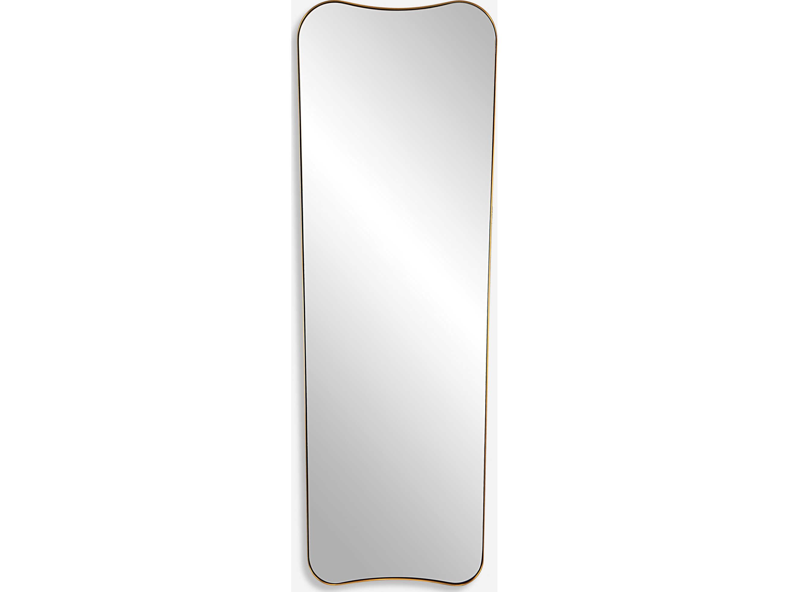 Uttermost Belvoir Antique Brass Rectangular Floor Mirror